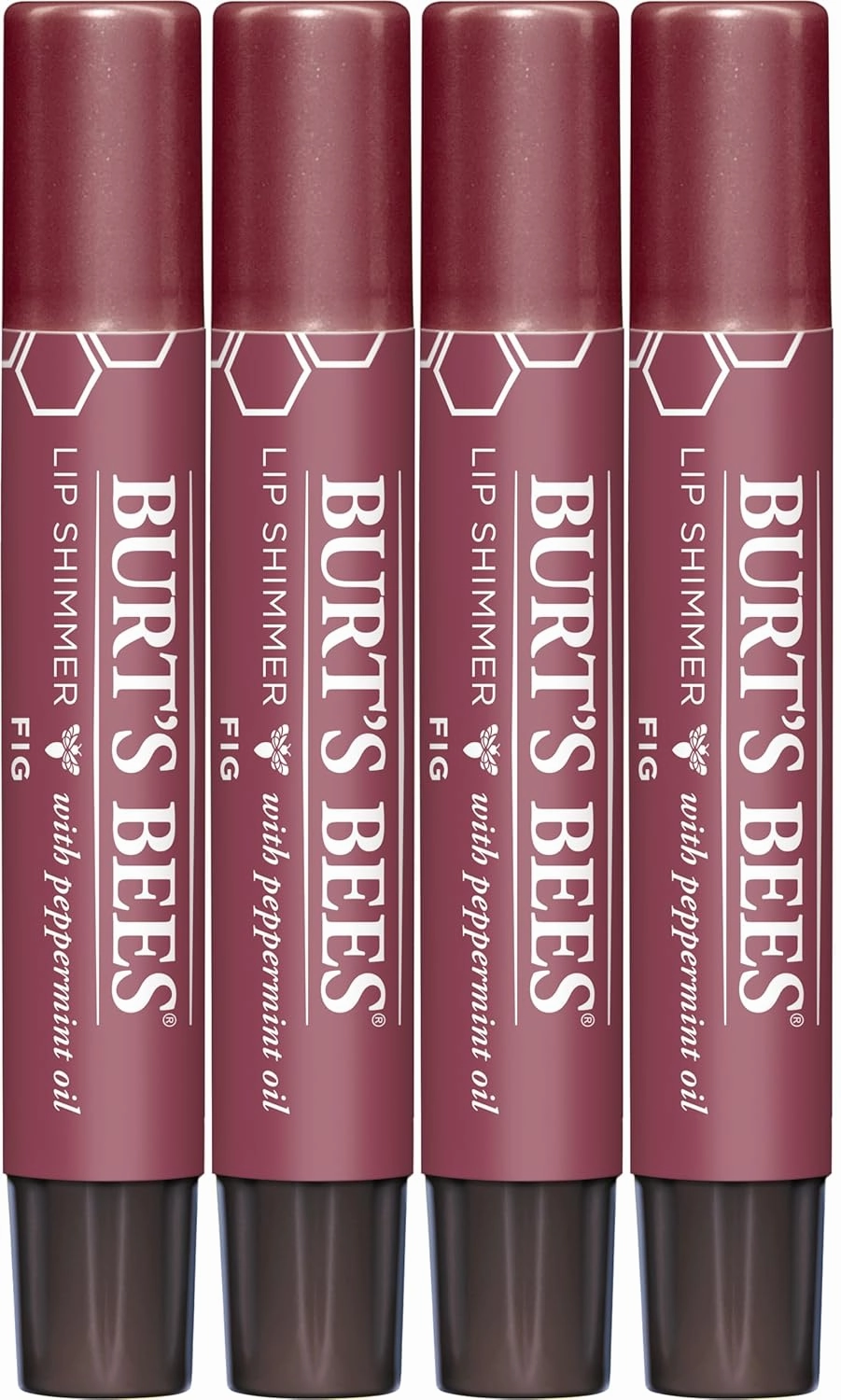 Burt's Bees Shimmer Lip Tint Stocking Stuffers Set, Tinted Lip Balm Stick, Moisturizing for All Day & Lip Tint Balm, Red Dahlia, 2-Pack, Hydrating Shea Butter for a Natural Looking Buildable