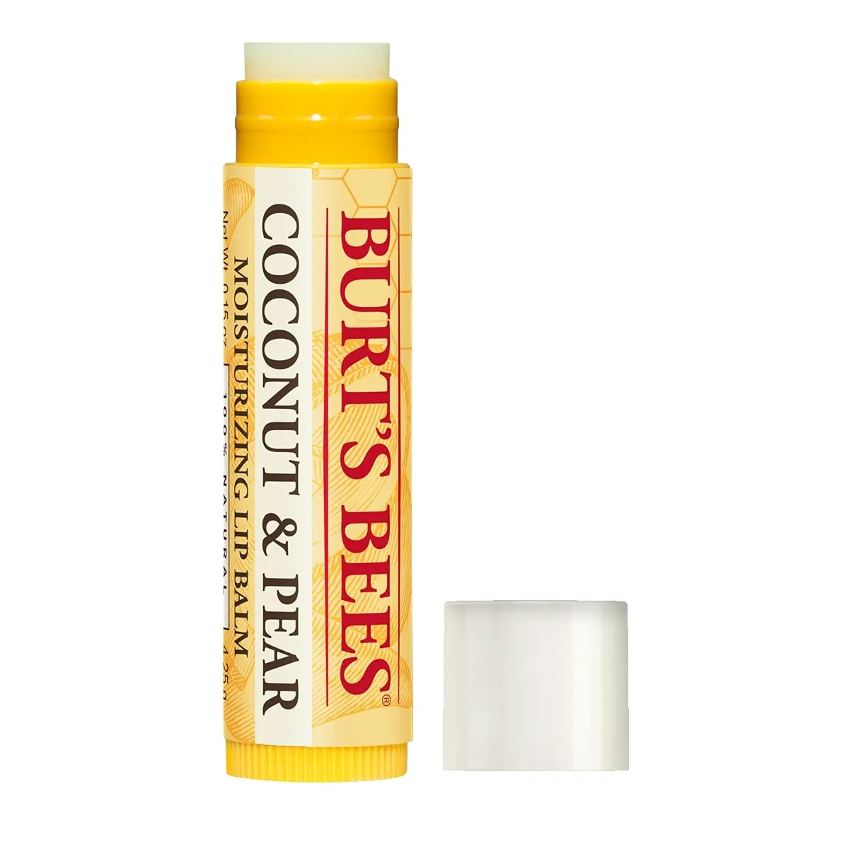 Burt's Bees 100% Natural Moisturizing Lip Balm, Coconut & Pear with Beeswax & Fruit Extracts, 4 Tubes