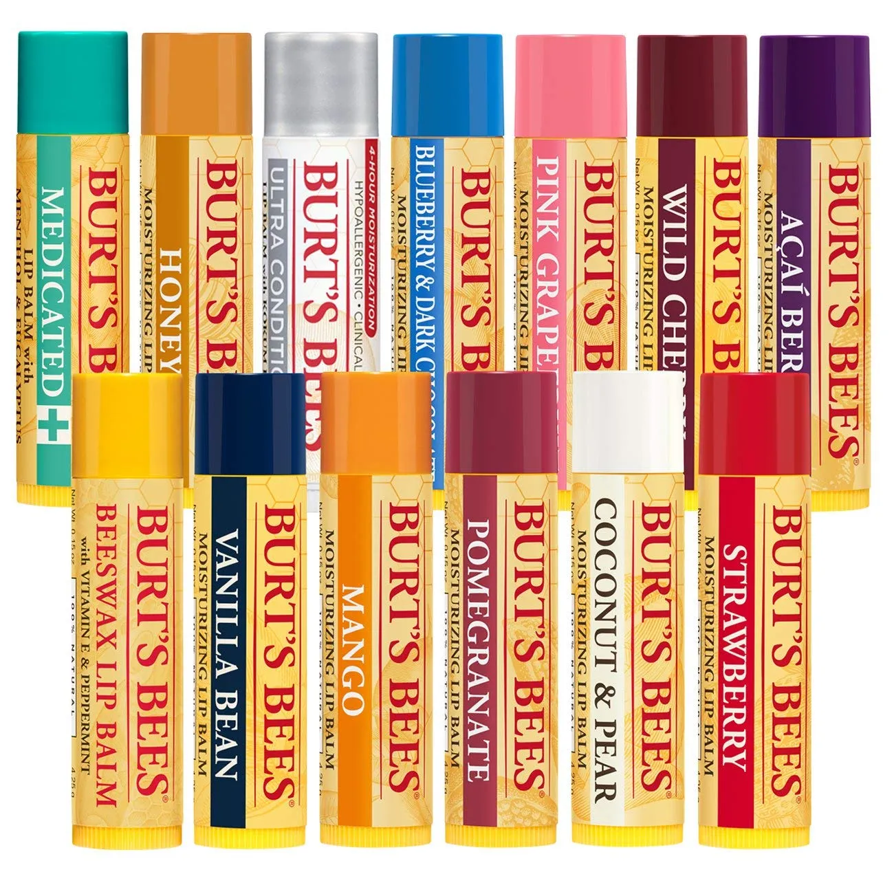 Burt's Bees 100% Natural Moisturizing Lip Balm, Mango Beeswax & Fruit Extracts - 12 Tubes