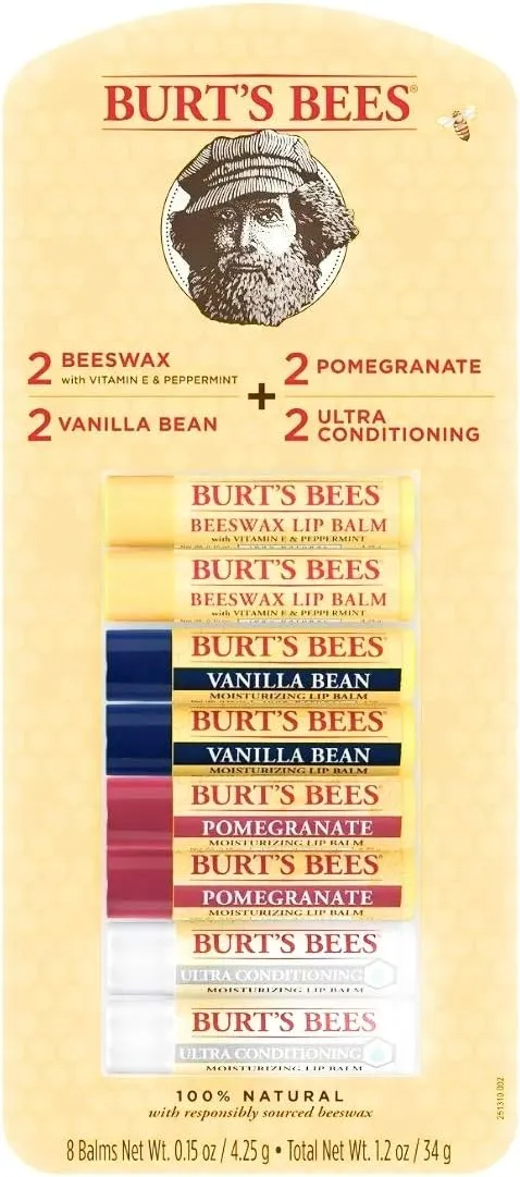 Burt's Bees 100% Natural Moisturizing Lip Balm, Variety Pack (0.15 oz, 8 ct.)