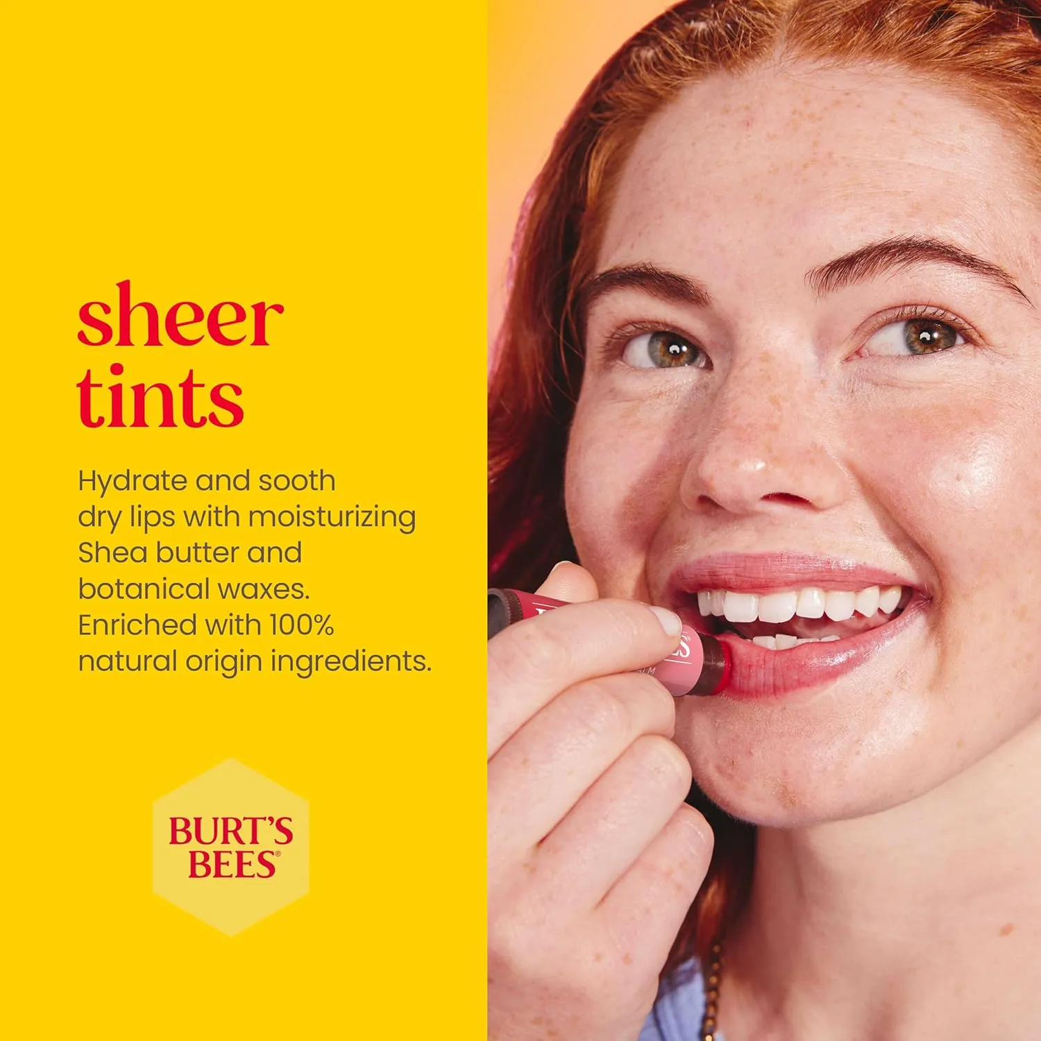 Burt's Bees Lip Tint Balm, Red Dahlia, 2-Pack, Hydrating Shea Butter for a Natural Looking Buildable Finish & 100% Natural Moisturizing Lipstick, Blush Basin, 1 Tube