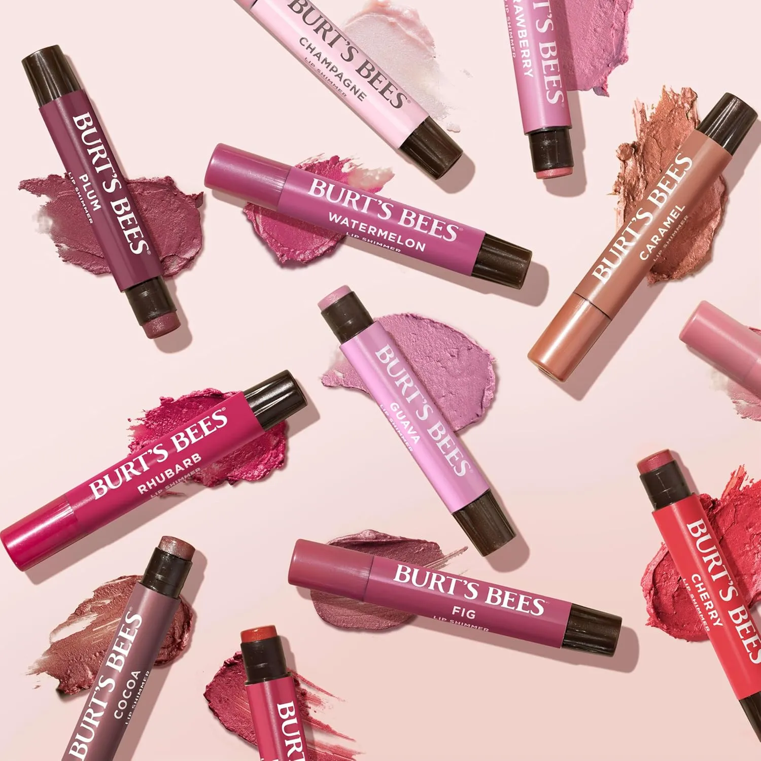 Burt's Bees Shimmer Lip Tint Stocking Stuffers Set, Tinted Lip Balm Stick, Moisturizing for All Day Hydration with Natural Glowy Pigmented Finish & Buildable Color, Rhubarb (1-Pack)
