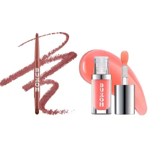 Buxom Full On Glossy Lip Oil in Trixie Power Line Plumping Lip Liner in Hush Hush Henna