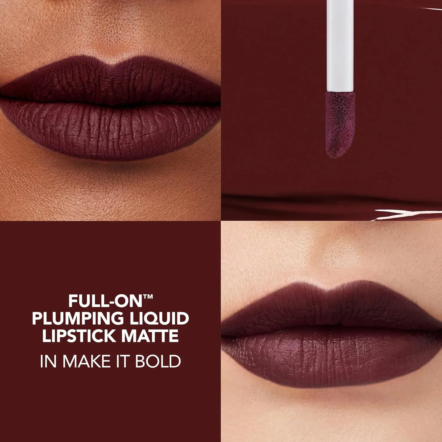 BUXOM Full-ON Plumping Liquid Lipstick Matte - Transfer-proof Plumping Lip Color, 8-hour long wear with Vitamin E Hyaluronic Acid & Plumping Peptide Complex to Hydrate & Smooth Lip Lines, Cruelty-Free