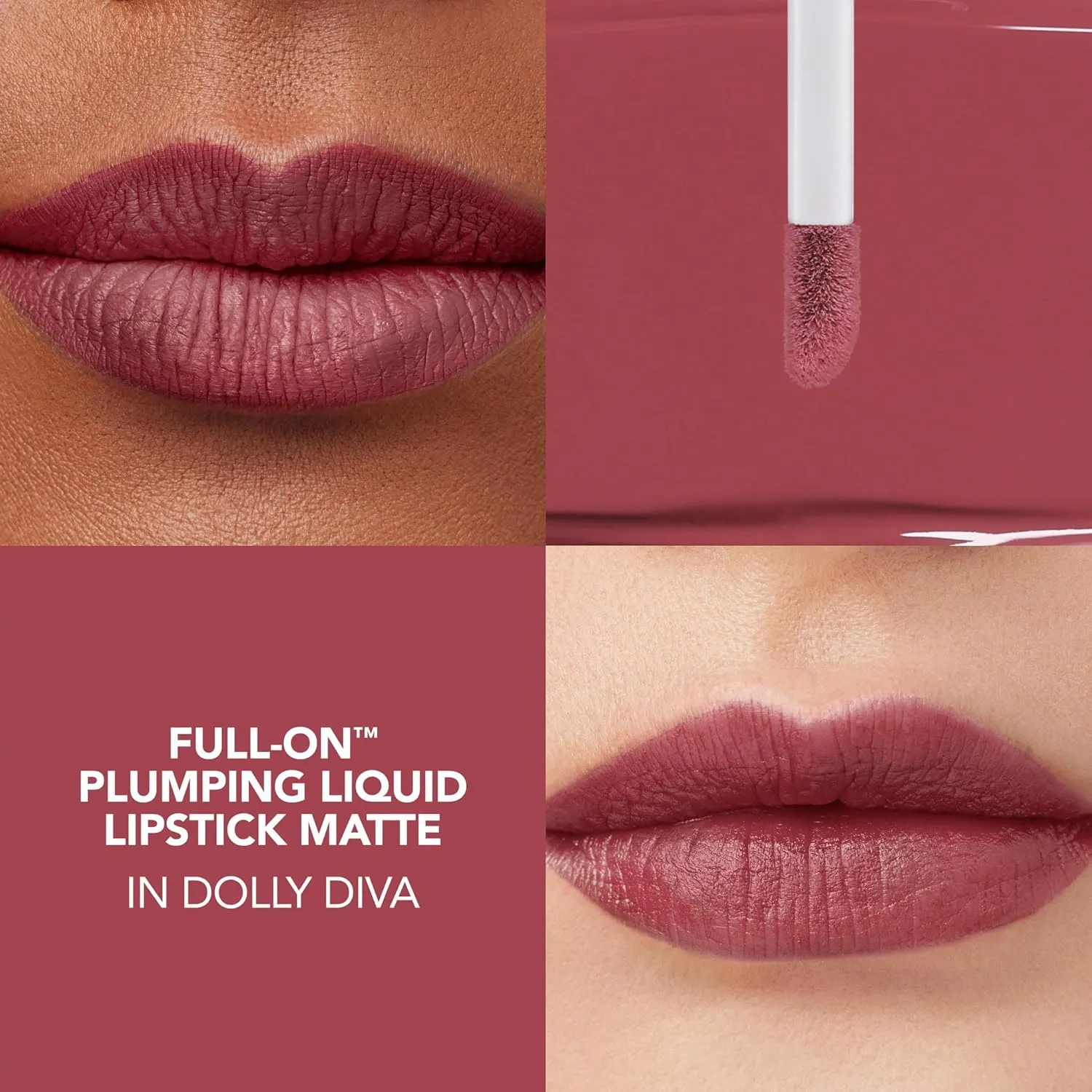 BUXOM Full-ON Plumping Liquid Lipstick Matte - Transfer-proof Plumping Lip Color, 8-hour long wear with Vitamin E Hyaluronic Acid & Plumping Peptide Complex to Hydrate & Smooth Lip Lines, Cruelty-Free