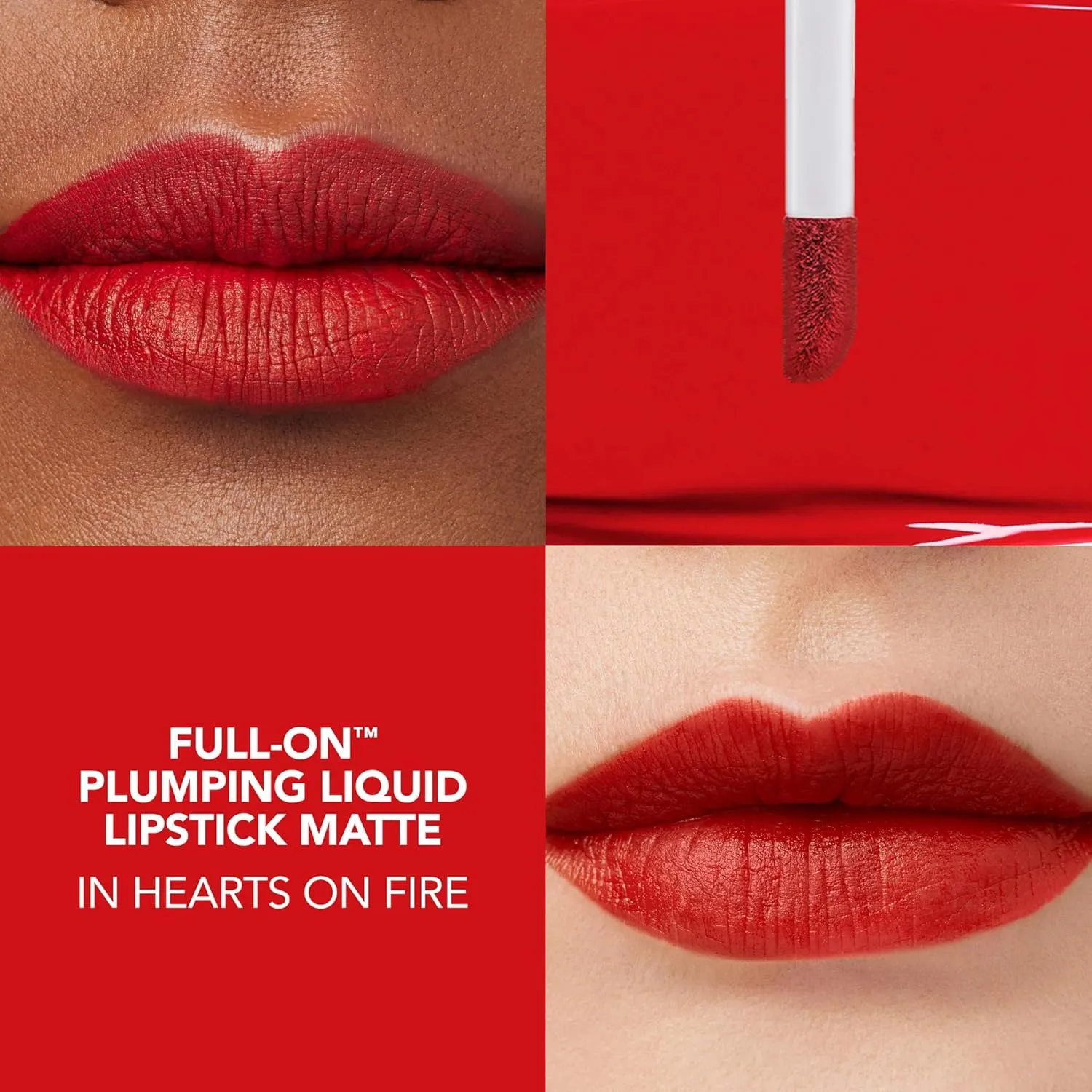 BUXOM Full-ON Plumping Liquid Lipstick Matte - Transfer-proof Plumping Lip Color, 8-hour long wear with Vitamin E Hyaluronic Acid & Plumping Peptide Complex to Hydrate & Smooth Lip Lines, Cruelty-Free