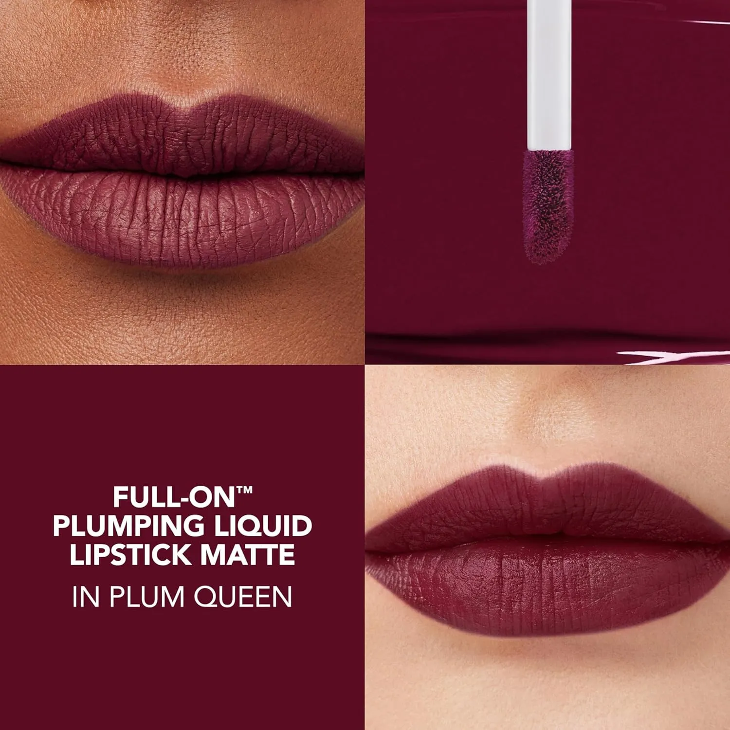 BUXOM Full-ON Plumping Liquid Lipstick Matte - Transfer-proof Plumping Lip Color, 8-hour long wear with Vitamin E Hyaluronic Acid & Plumping Peptide Complex to Hydrate & Smooth Lip Lines, Cruelty-Free