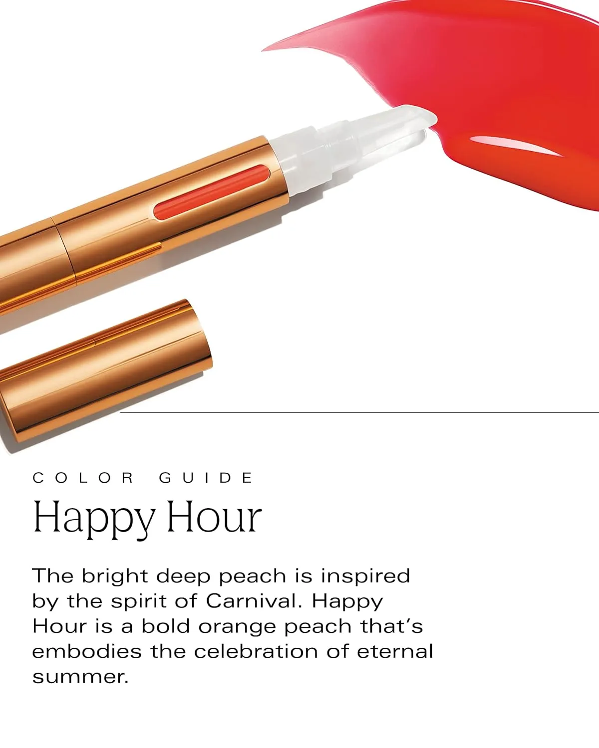 by Patricia De León | Sexy Shine Peach Tinted Peach Lip Gloss (Happy Hour) | Hydrating, Non-Sticky Formula | Lightweight, High Shine Finish | Vegan | Cruelty-Free | .14 fl oz