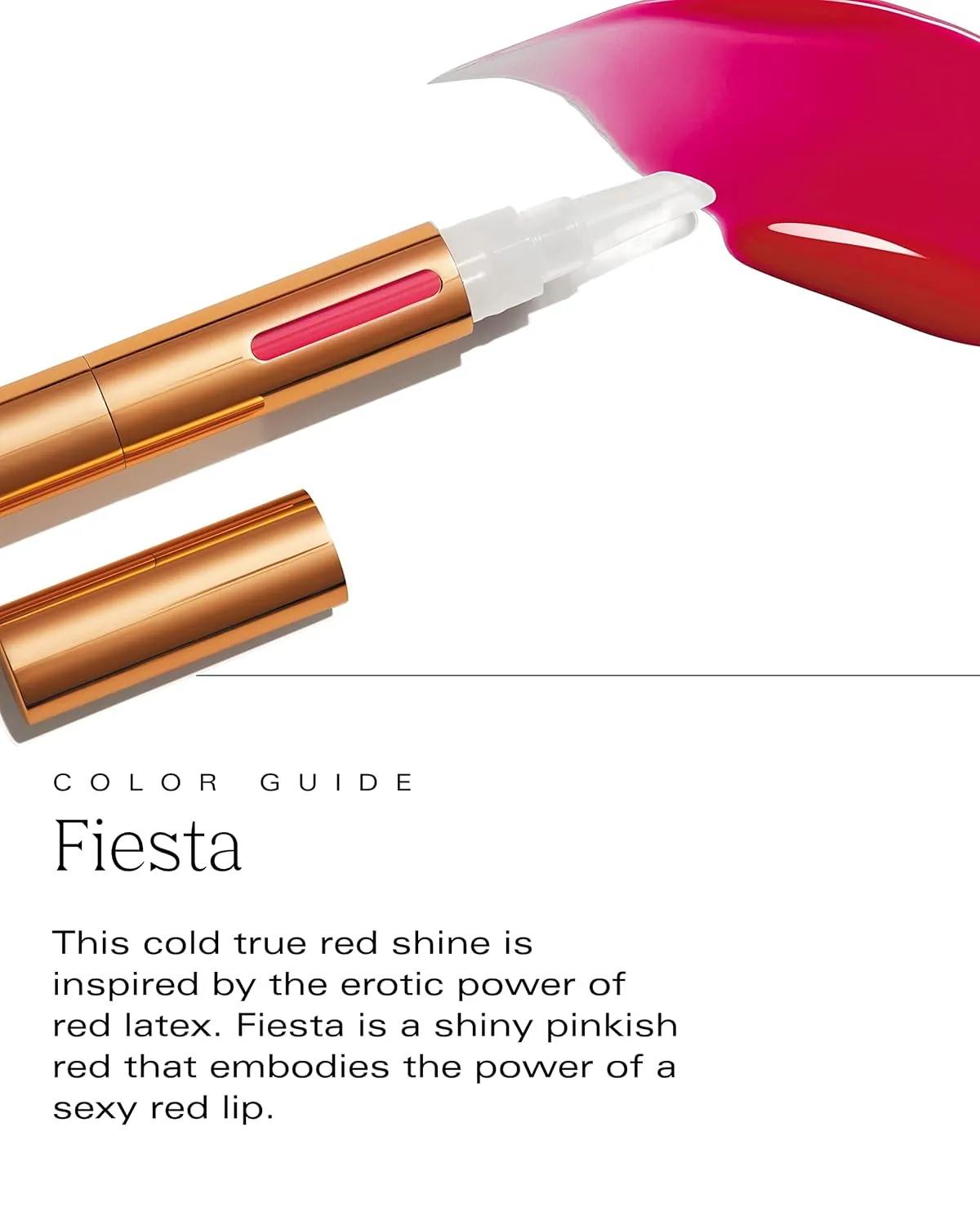 by Patricia De León | Sexy Shine Red Tinted Lip Gloss (Fiesta) | Hydrating, Non-Sticky Formula | Lightweight, High Shine Finish | Vegan | Cruelty-Free | .14 fl oz