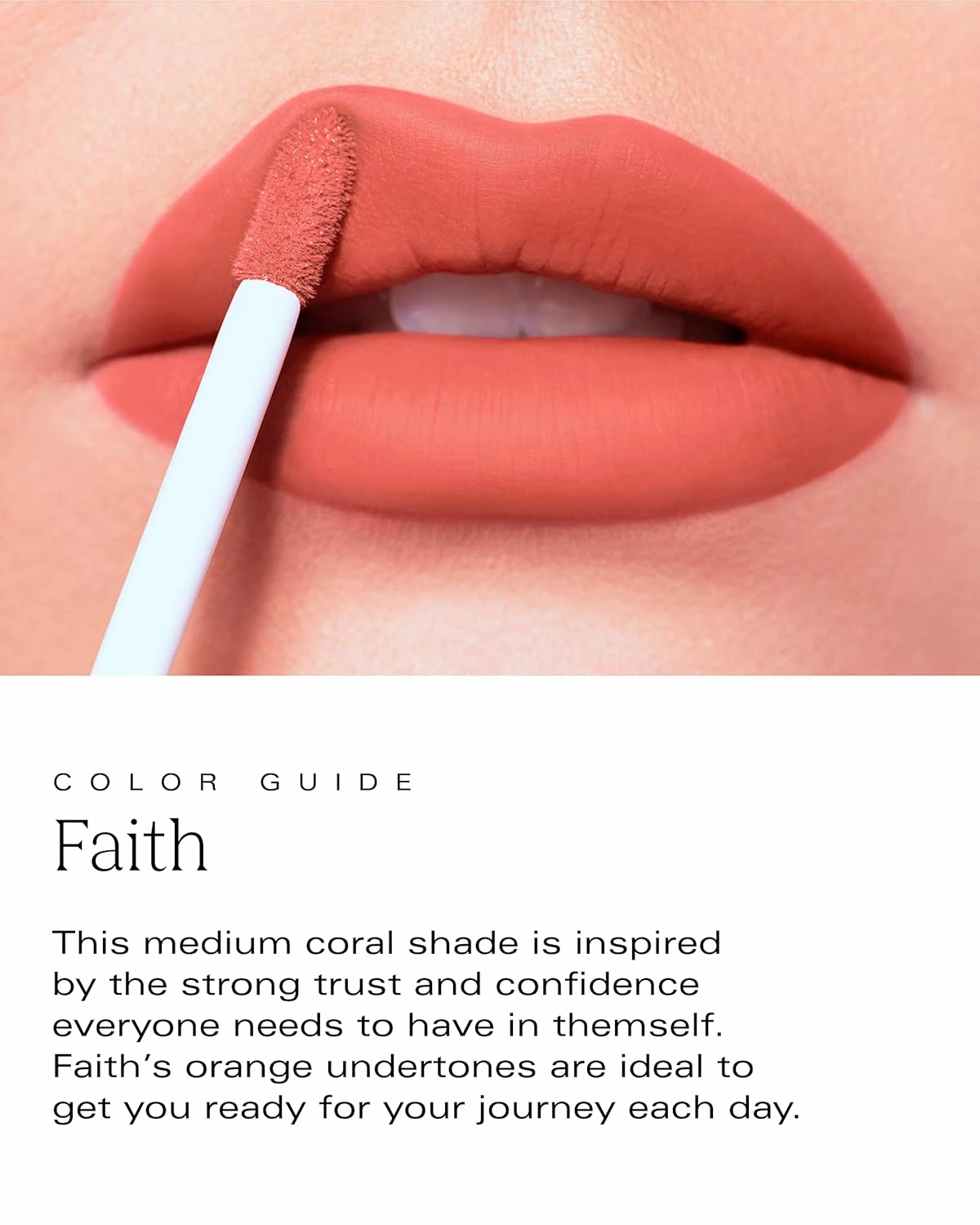 by Patricia De León | Bold Aspirations Liquid Lipstick (Faith) | Highly Pigmented Smooth Matte Finish | Vibrant Coral Tone | Long Lasting, Non-Transfer, Hydrating Formula | Vegan | Cruelty-Free | .14 fl oz