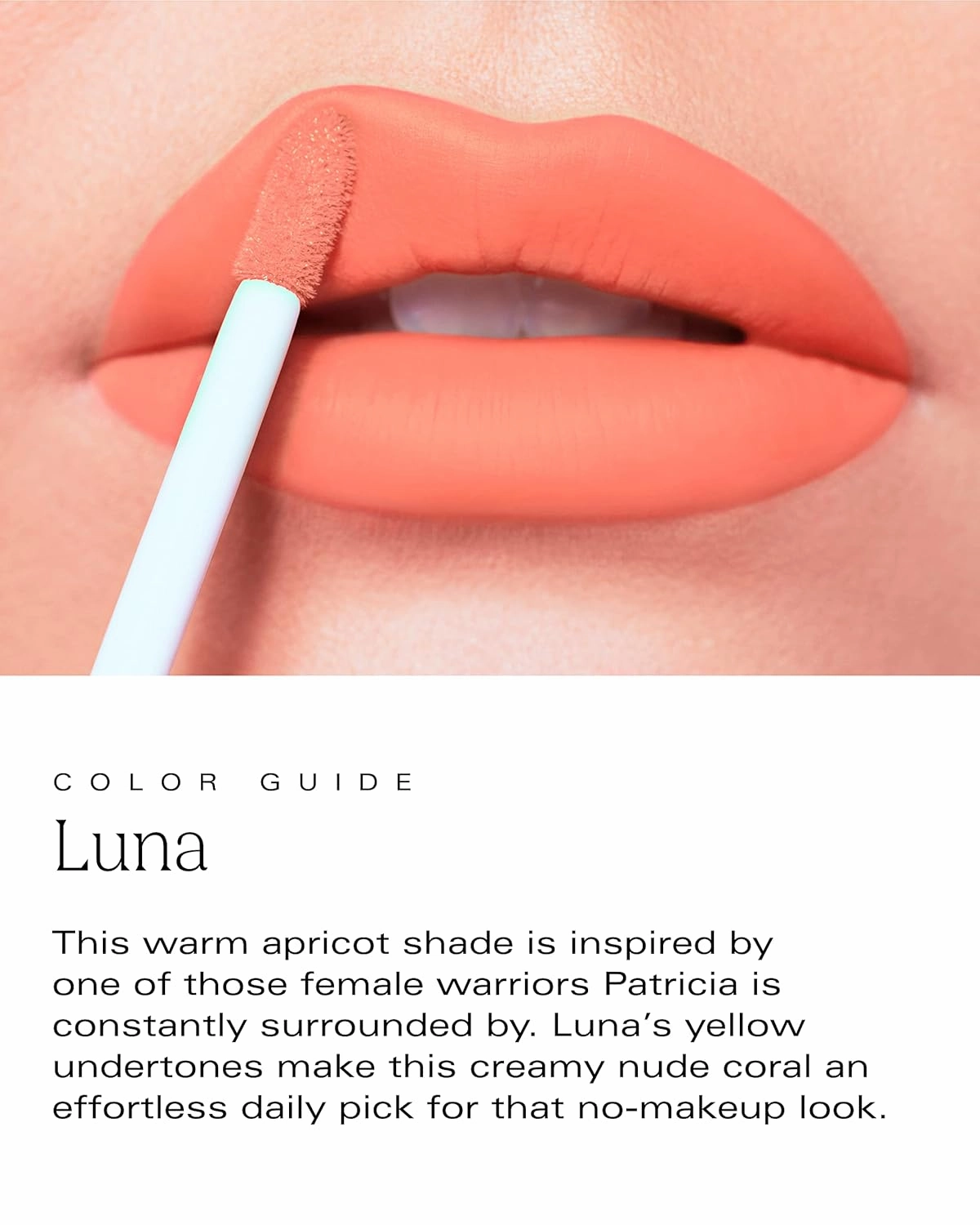 by Patricia De León | Bold Aspirations Liquid Lipstick (Luna) | Highly Pigmented Smooth Matte Finish | Soft Apricot Tone | Long Lasting, Non-Transfer, Hydrating Formula | Vegan | Cruelty-Free | .14 fl oz