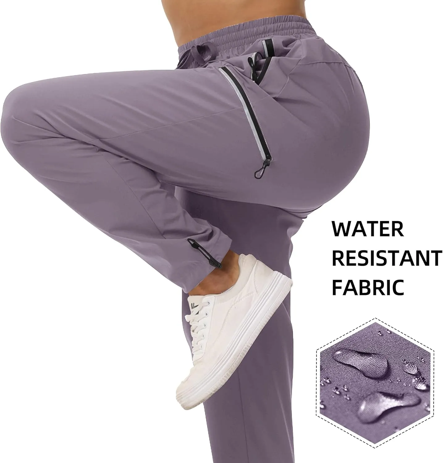Cakulo Cargo Hiking Pants Women Waterproof Golf Rain Lightweight Wind Quick Dry Travel Stretch Water Resistant Summer