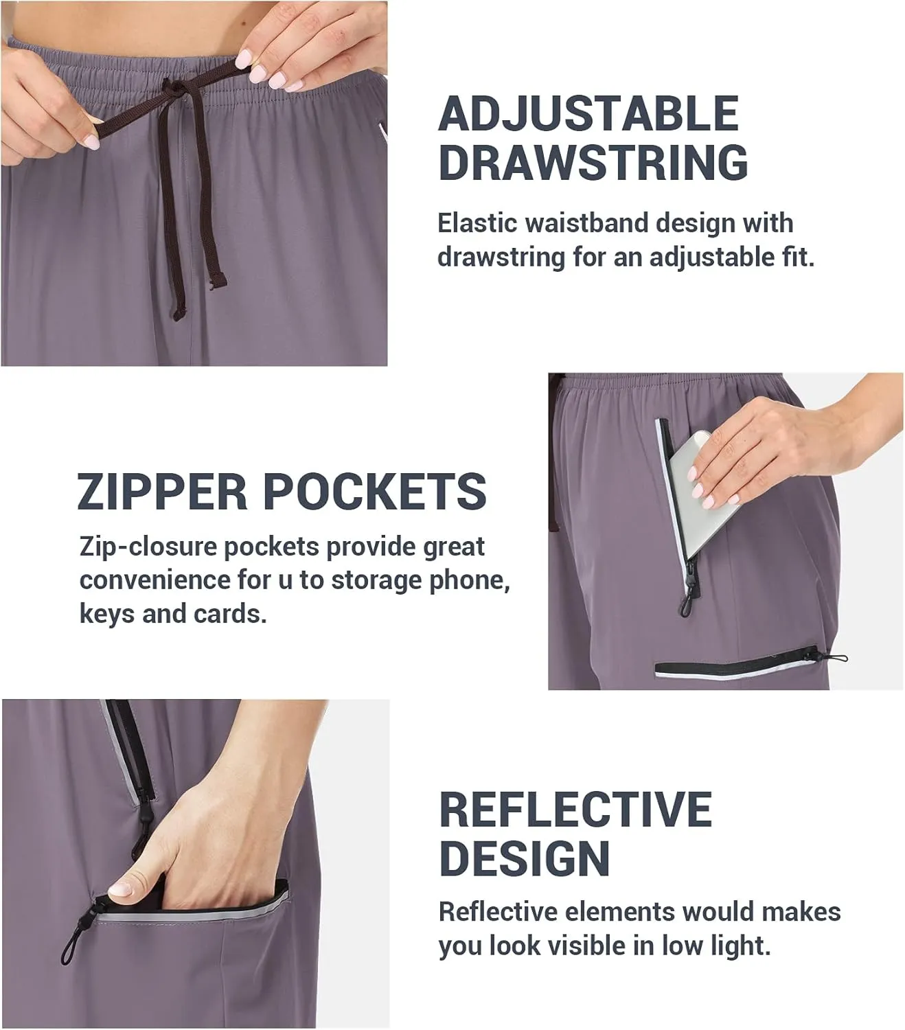 Cakulo Cargo Hiking Pants Women Waterproof Golf Rain Lightweight Wind Quick Dry Travel Stretch Water Resistant Summer