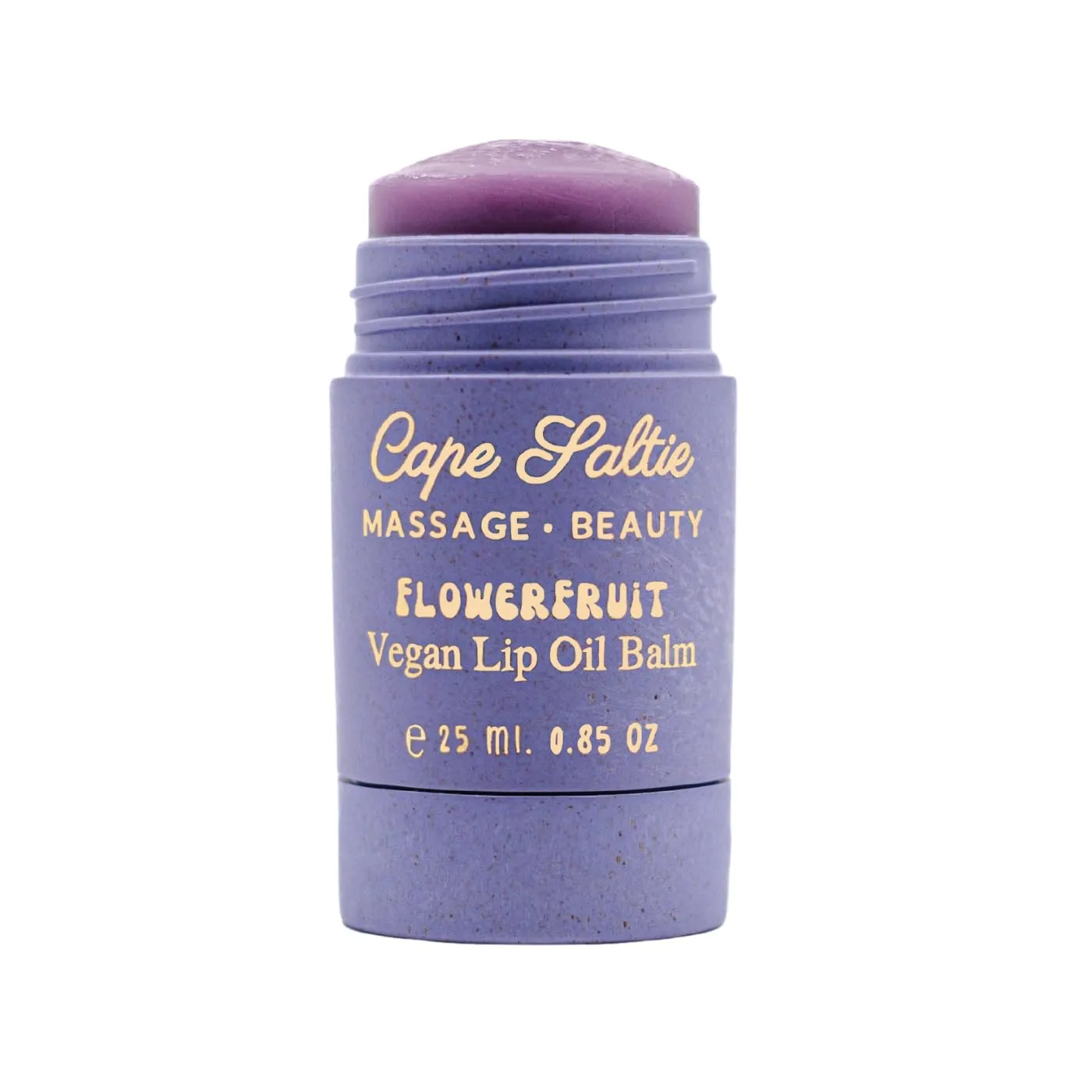 Cape Saltie · Massage Beauty Flowerfruit Vegan Oil Lip Balm in "Blue Butterfly" — Cotton Candy, Lavender (0.85 oz, Jumbo Size Lilac Balm) | Nourish & Moisturize | Infused with Natural Fruit Oil