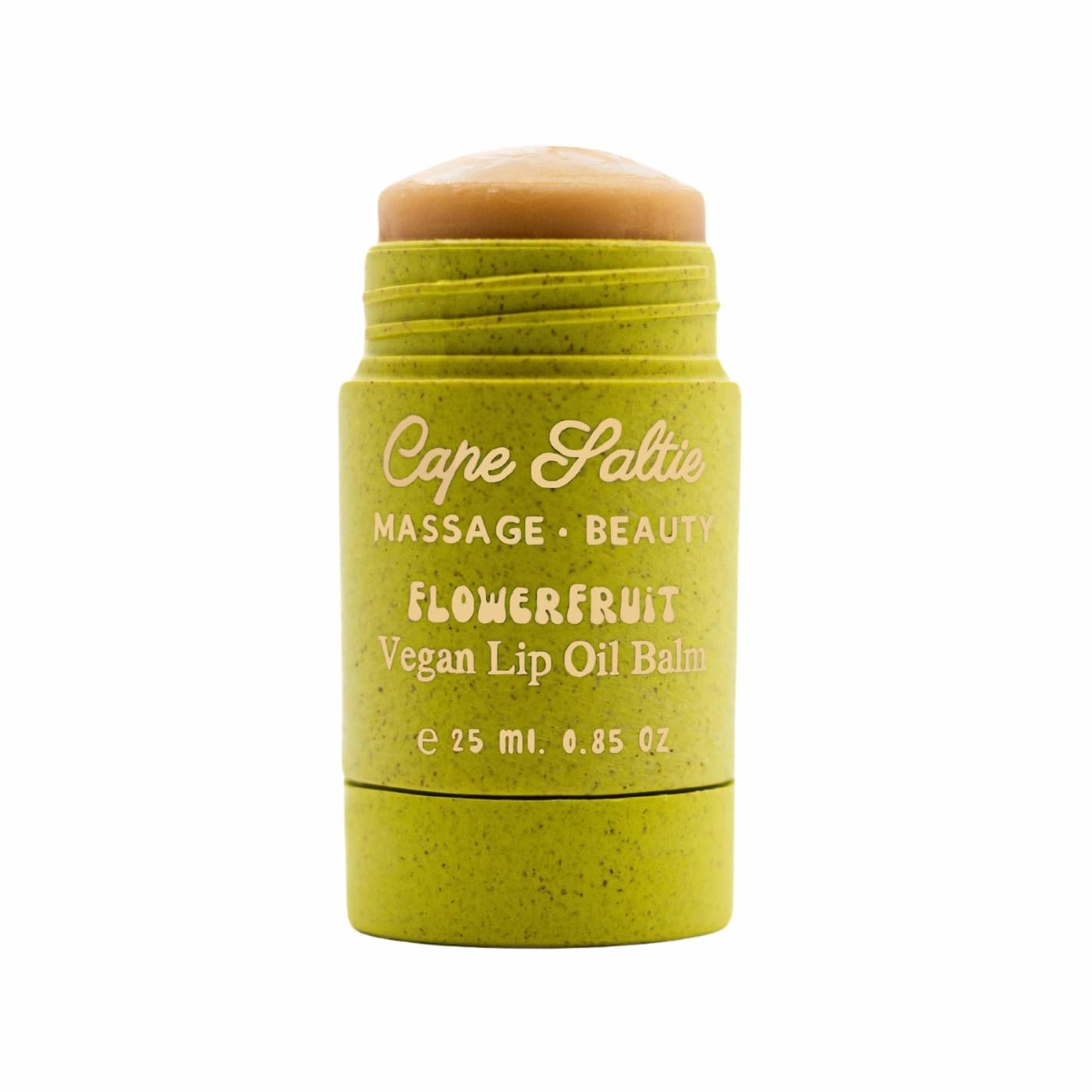 Cape Saltie · Massage Beauty Flowerfruit Vegan Oil Lip Balm in "Dunes of the Cape" — Pineapple & Lemongrass (0.85 oz, Jumbo Size Sparkling Balm) | Nourish, Moisturize | Infused with Natural Fruit Oil