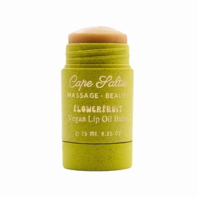 Cape Saltie · Massage Beauty Flowerfruit Vegan Oil Lip Balm in "Dunes of the Cape" — Pineapple & Lemongrass (0.85 oz, Jumbo Size Sparkling Balm) | Nourish, Moisturize | Infused with Natural Fruit Oil