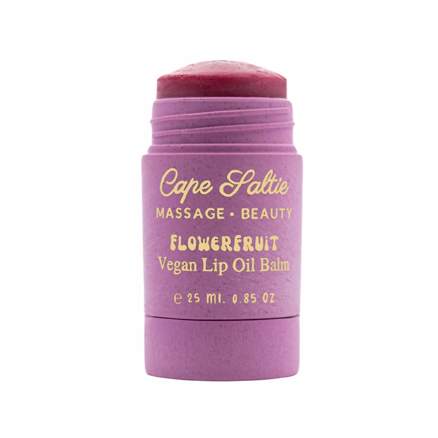 Cape Saltie · Massage Beauty Flowerfruit Vegan Oil Lip Balm in "Rainbow Milk Tea" — Raspberry, Rose, (25ml, 0.85 oz, Jumbo Size Tint) | Nourish, Hydrate, Moisturize | Infused with Natural Fruit Oil