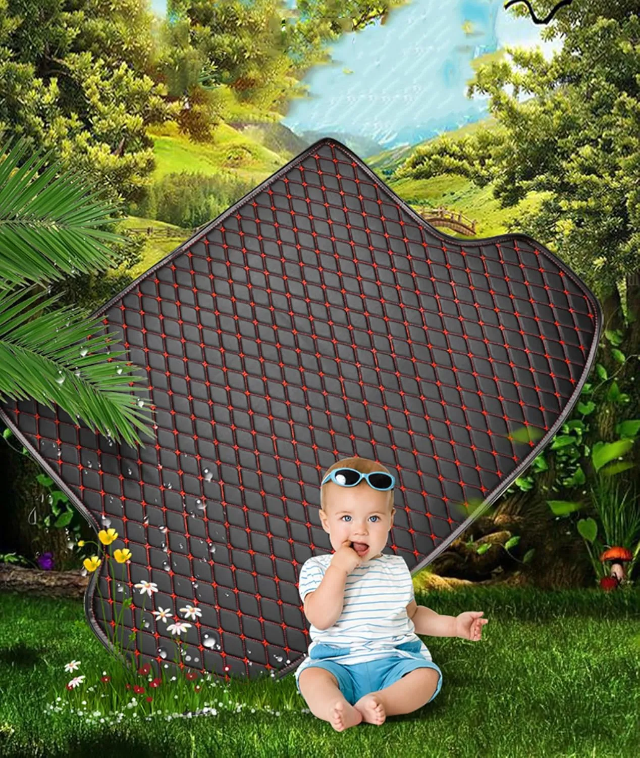 Car Boot Mats for Genesis GV70 EV Pure Electric 2023 2024, Custom Protector Pad Cargo Tray Liners Trunk Carpets All Weather Interior Accessories,Black