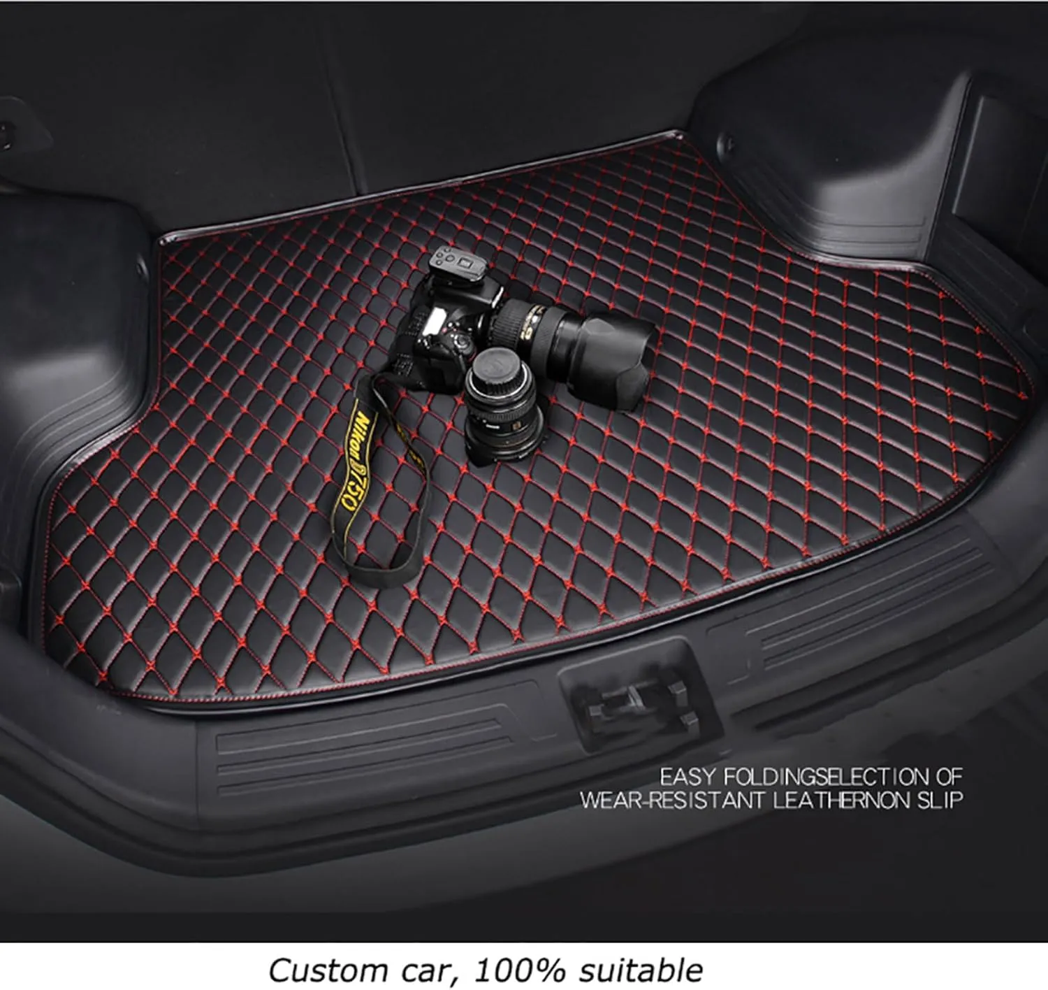 Car Boot Mats for Genesis GV70 EV Pure Electric 2023 2024, Custom Protector Pad Cargo Tray Liners Trunk Carpets All Weather Interior Accessories,Black