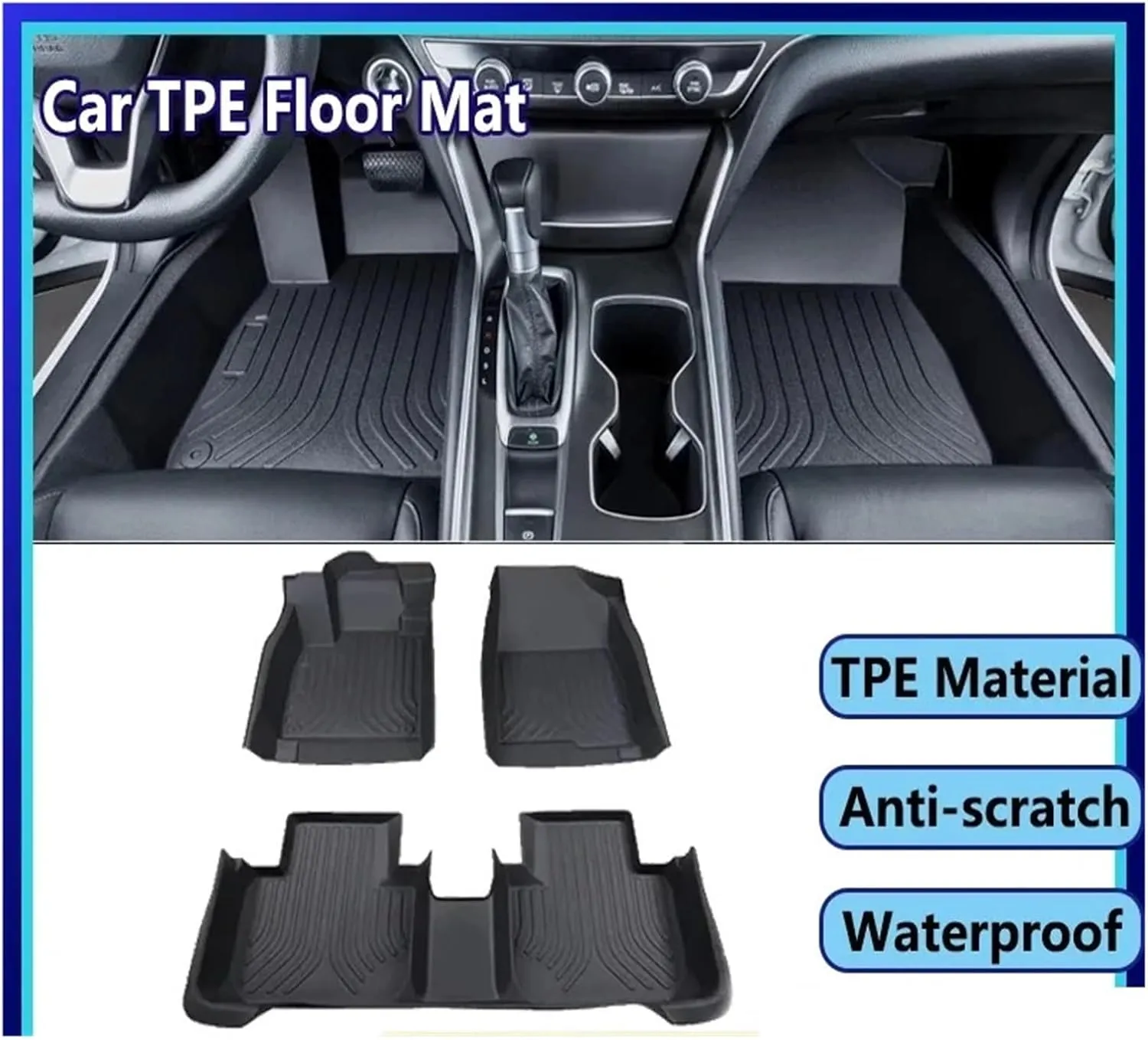 Car Floor Mat Compatible with Subaru Forester SK 2019~2023 TPE Waterproof Leather Rug Mud Carpet Foot Pad Full Tappeto Auto Accessories(Size:Left-Hand Drive), Black