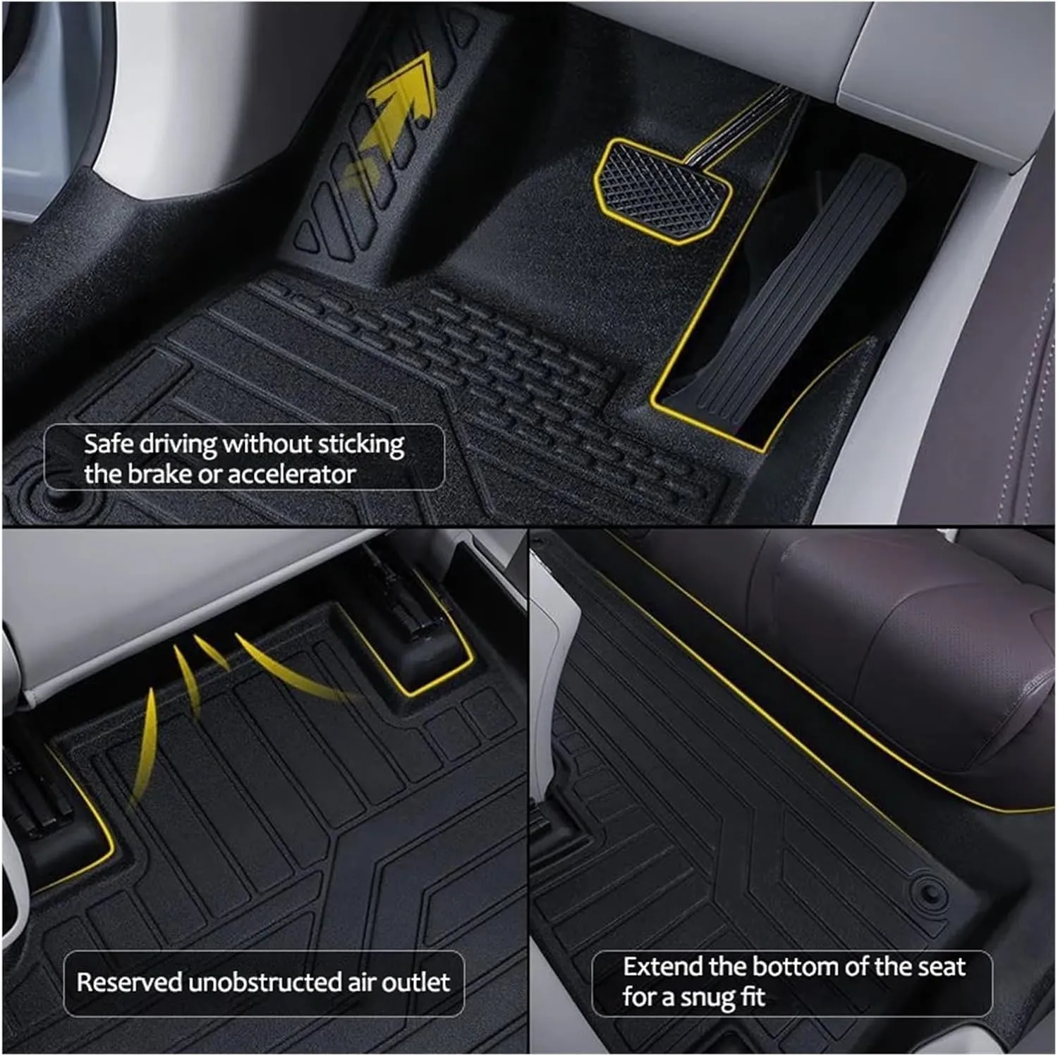 Car Floor Mat Compatible with Subaru Forester SK 2019~2023 TPE Waterproof Leather Rug Mud Carpet Foot Pad Full Tappeto Auto Accessories(Size:Left-Hand Drive), Black