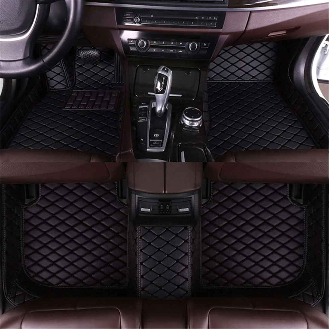 car Floor Mats fit for Dedicated Custom Style Luxury Leather All Weather Protection Floor Liners Full car Floor Mats Black