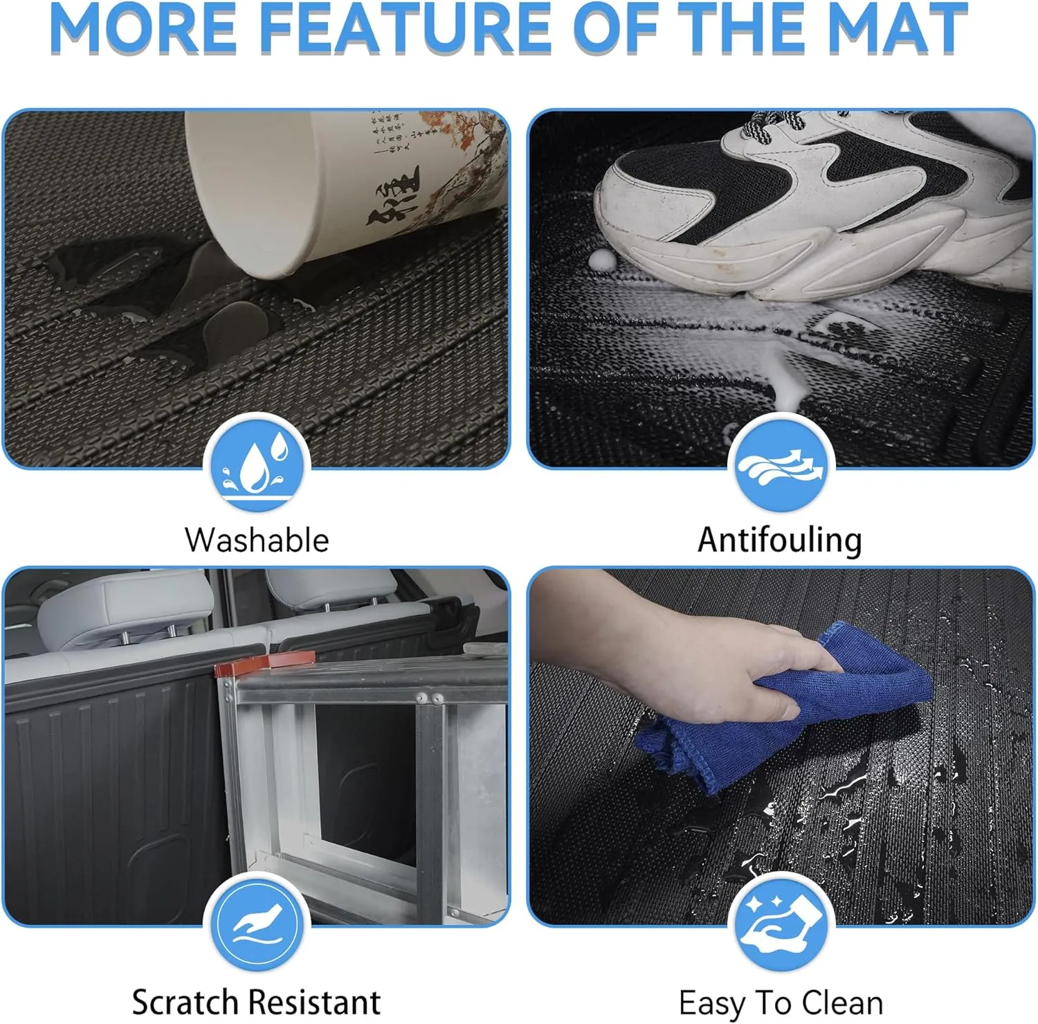 Cargo Mat &Backerst Mat Compatible with 2013-2020 Nissan Pathfinder/ 2013 Infiniti JX35/ 2014-2020 Infiniti QX60 - Cargo Liner Trunk Mat All Weather TPE Pathdinder 2020 Accessories