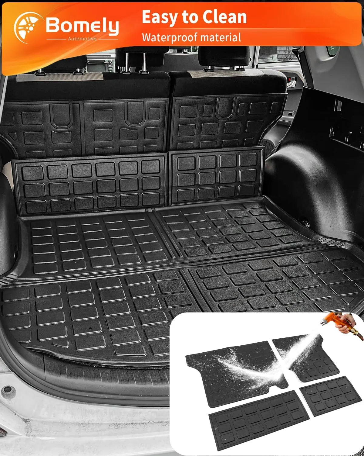 Cargo Mat Compatible with 2013-2018 Toyota Rav4 Trunk Mat Cargo Liner Back Seat Cover Protector Frunk Mat for Toyota Rav4 Accessories (Non-Hybrid) (2013-2018, Backrest Mats Trunk Mat)