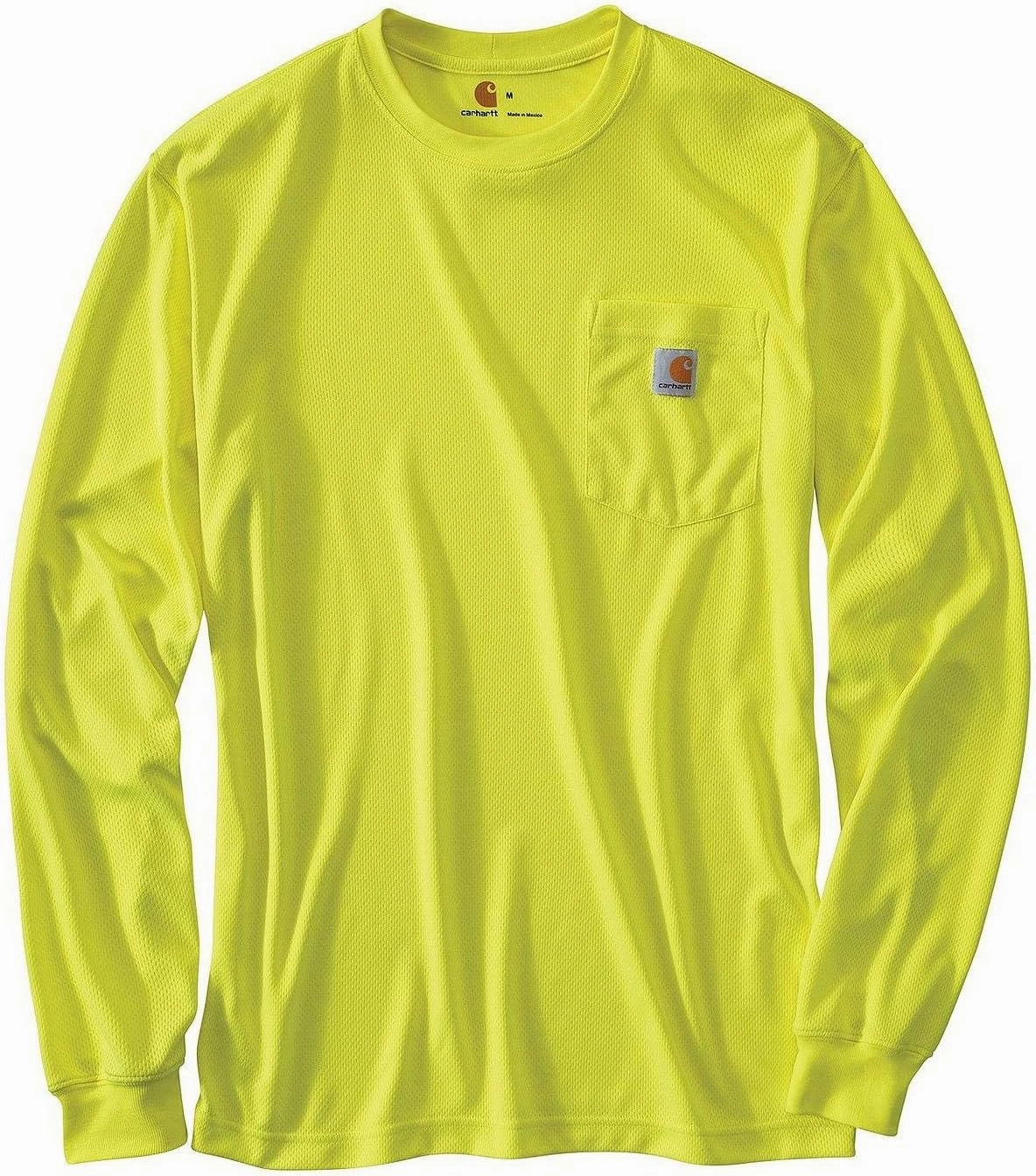 Carhartt Men's High-Visibility Force Relaxed Fit Lightweight Color Enhanced Long-Sleeve Pocket T-Shirt