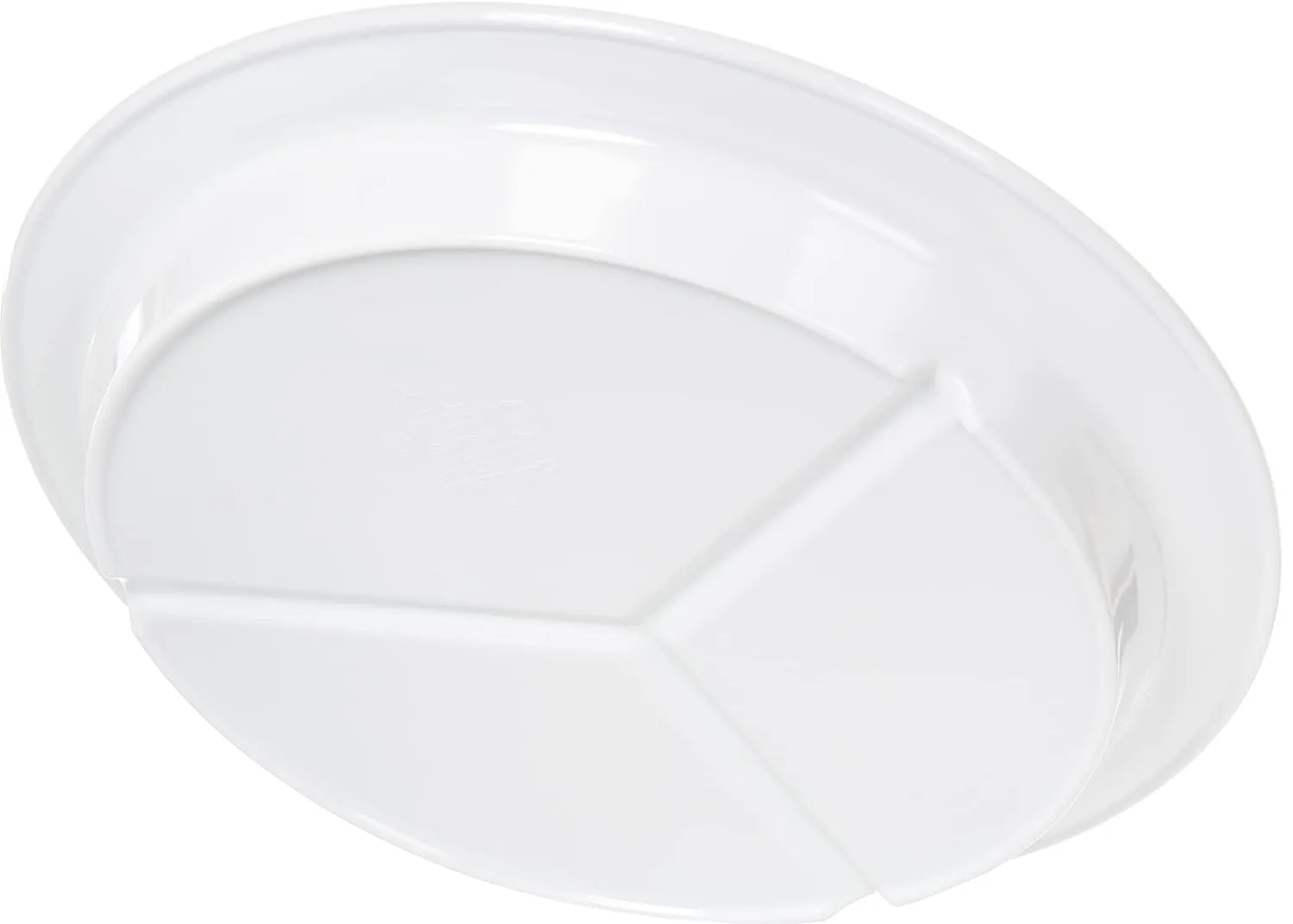 Carlisle FoodService Products Kingline Divided Plate Deep Compartment Plate with 3 Compartments for Home and Restaurant, Melamine, 8.75 Inches, White, (Pack of 12), Large