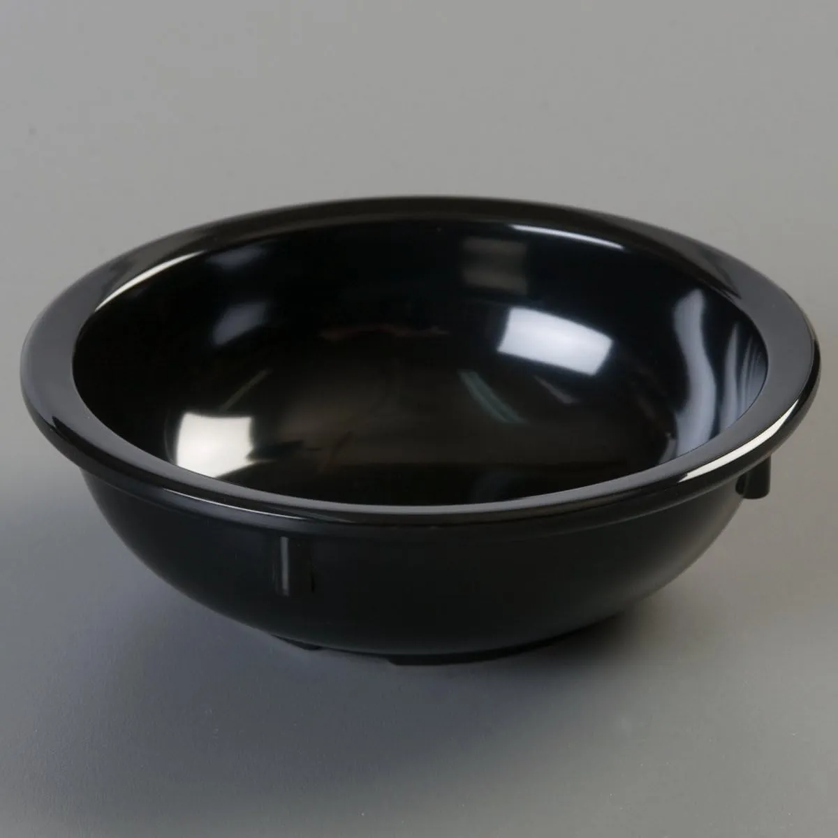 Carlisle FoodService Products Kingline Reusable Plastic Bowl Nappie Bowl for Home and Restaurant, Melamine, 10 Ounces, Black, (Pack of 48)