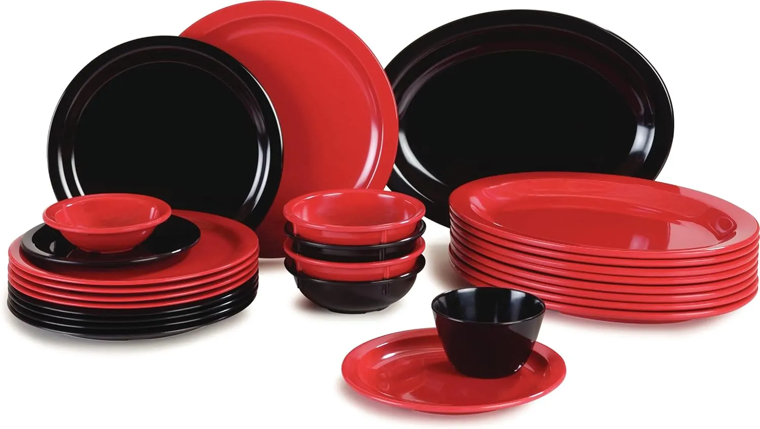 Carlisle FoodService Products Kingline Reusable Plastic Bowl Nappie Bowl for Home and Restaurant, Melamine, 10 Ounces, Red, (Pack of 48)