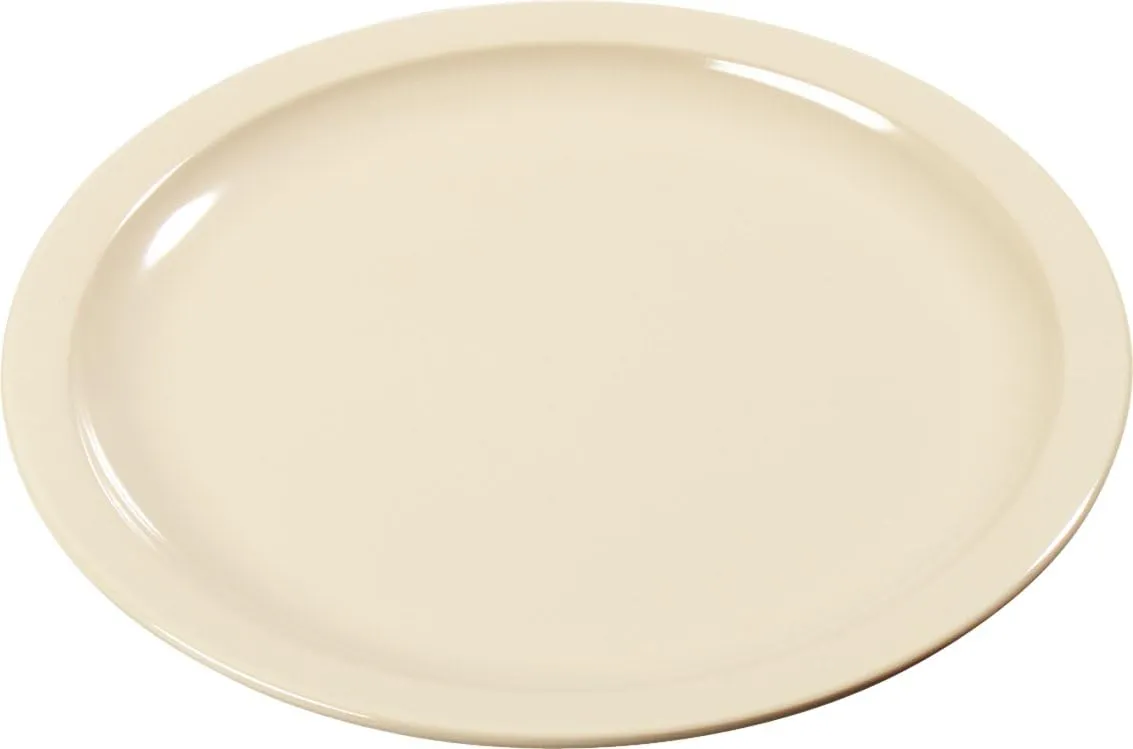 Carlisle FoodService Products Kingline Reusable Plastic Plate Appetizer Plate for Home and Restaurant, Melamine, 5.5 Inches, Tan, (Pack of 48)