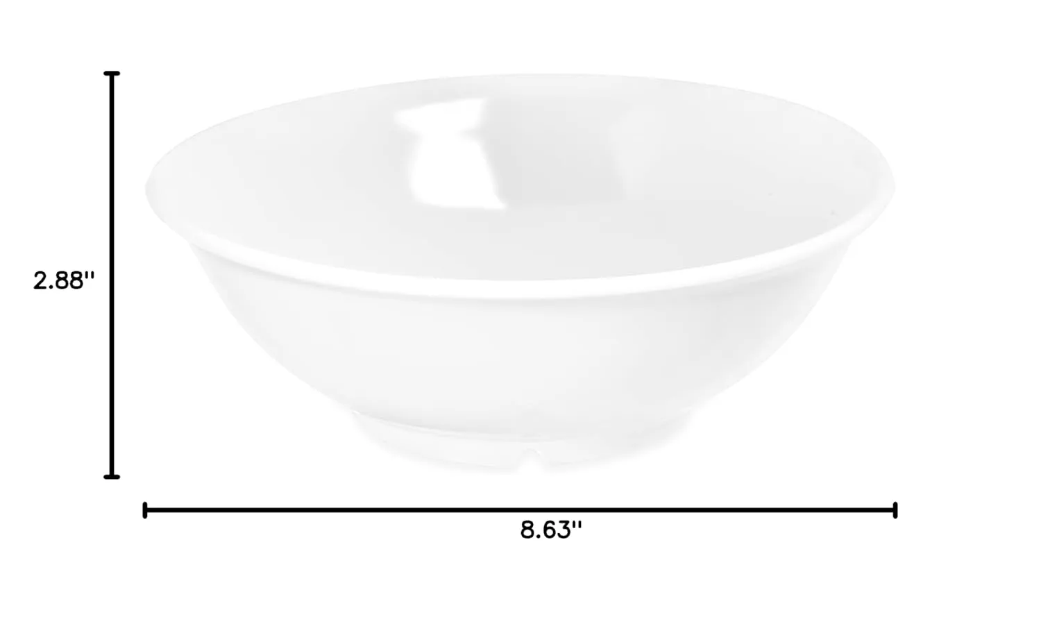 Carlisle FoodService Products Reusable Plastic Bowl Footed Bowl for Home and Restaurant, Melamine, 36 Ounces, White, (Pack of 12)