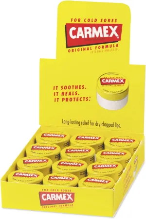 Carmex Moisturizing Lip Balm, Original Flavor, 0.25 oz Jar, 12/Box (LIL62458)