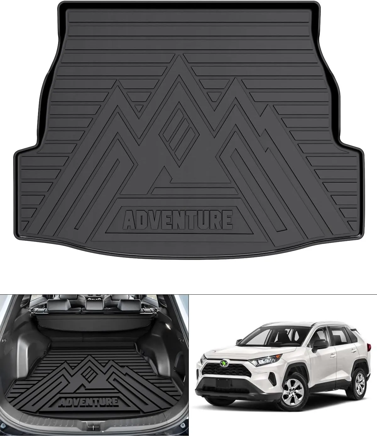 Cartist Cargo Liner Custom Fit for 2019-2024 2025 Toyota RAV4 All Weather Trunk Mat Rear Cargo Liner Back TPE Black (Fit for All Models)
