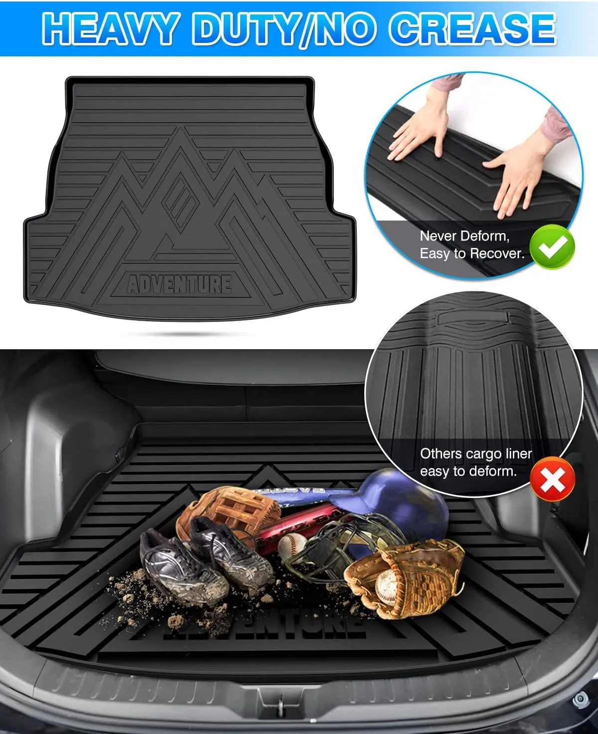 Cartist Cargo Liner Custom Fit for 2019-2024 2025 Toyota RAV4 All Weather Trunk Mat Rear Cargo Liner Back TPE Black (Fit for All Models)
