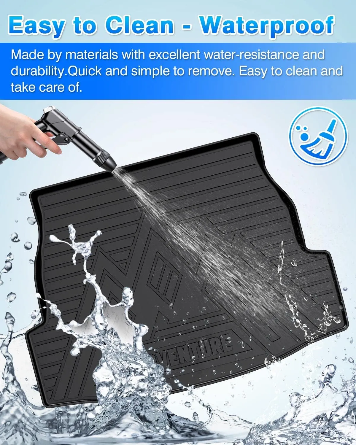 Cartist Cargo Liner Custom Fit for 2019-2024 2025 Toyota RAV4 All Weather Trunk Mat Rear Cargo Liner Back TPE Black (Fit for All Models)