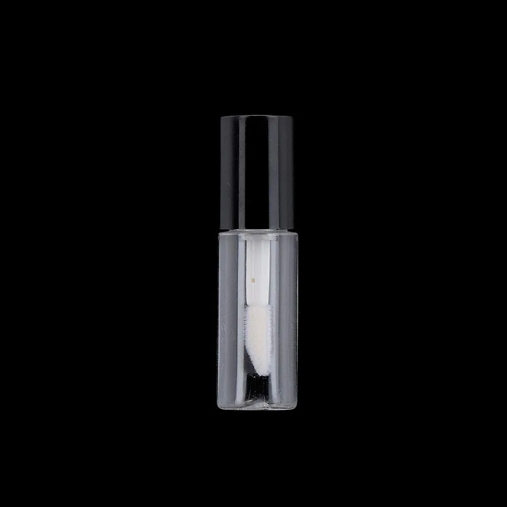 Case of 45 packs, Empty Plastic Clear Lip Gloss Tubes Lip Balm Bottle Container Black Transparent 1.2ML Makeup Tool for Women (45 pcs, Black)