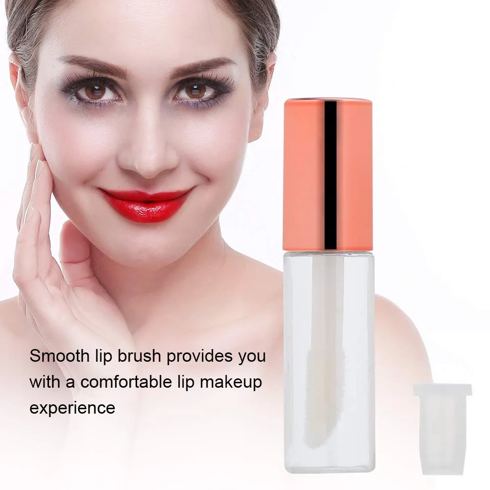 Case of 45 packs, Empty Plastic Clear Lip Gloss Tubes Lip Balm Bottle Container Rose Gold Transparent 1.2ML Makeup Tool for Women (45 pcs, Rose Gold)