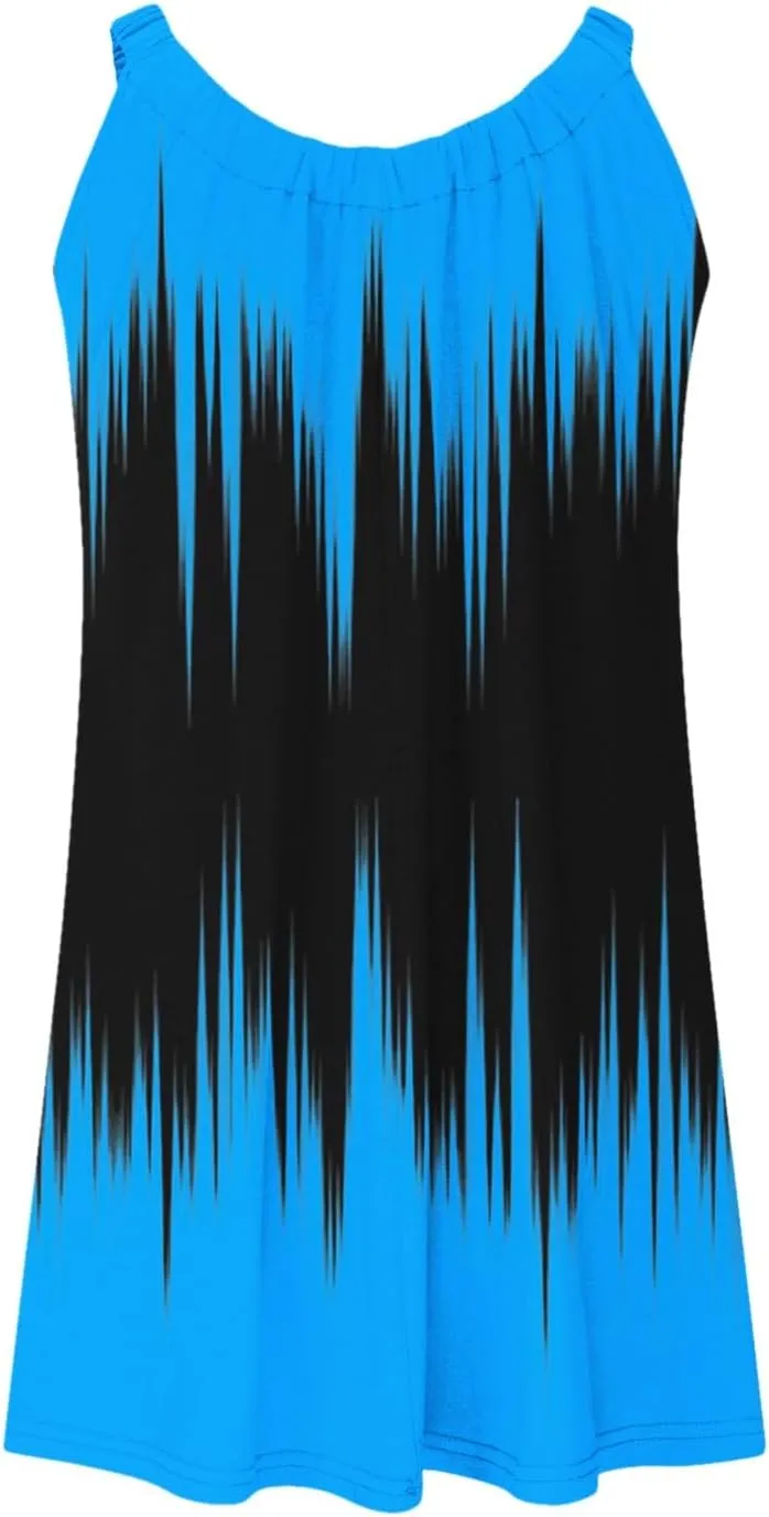 Casual Dresses for Women Halter Strap Sleeveless Gradient Maxi Tank Dresses Summer Hawaiian Vacation Mini Dress