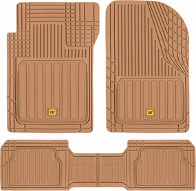 Cat® ToughLiner™ Beige Car Floor Mats - Heavy Duty Trim to Fit Floor Mats for Trucks - All-Weather Truck Accessories & Odorless Rubber Automotive Floor Mats - Car Mats & SUV Floor Liners for Car