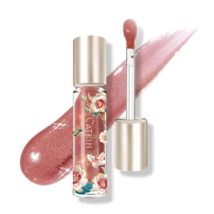 CATKIN Lip Plumper Gloss, Tinted Lip Serum with Hyaluronic Acid & Jojoba Oil, Non-sticky Volumizing Hydrating Formula for a High Shine Maximum 3D Look, Plump & Soft Lips 0.12 Fl Oz-C05 Chocolate Amber