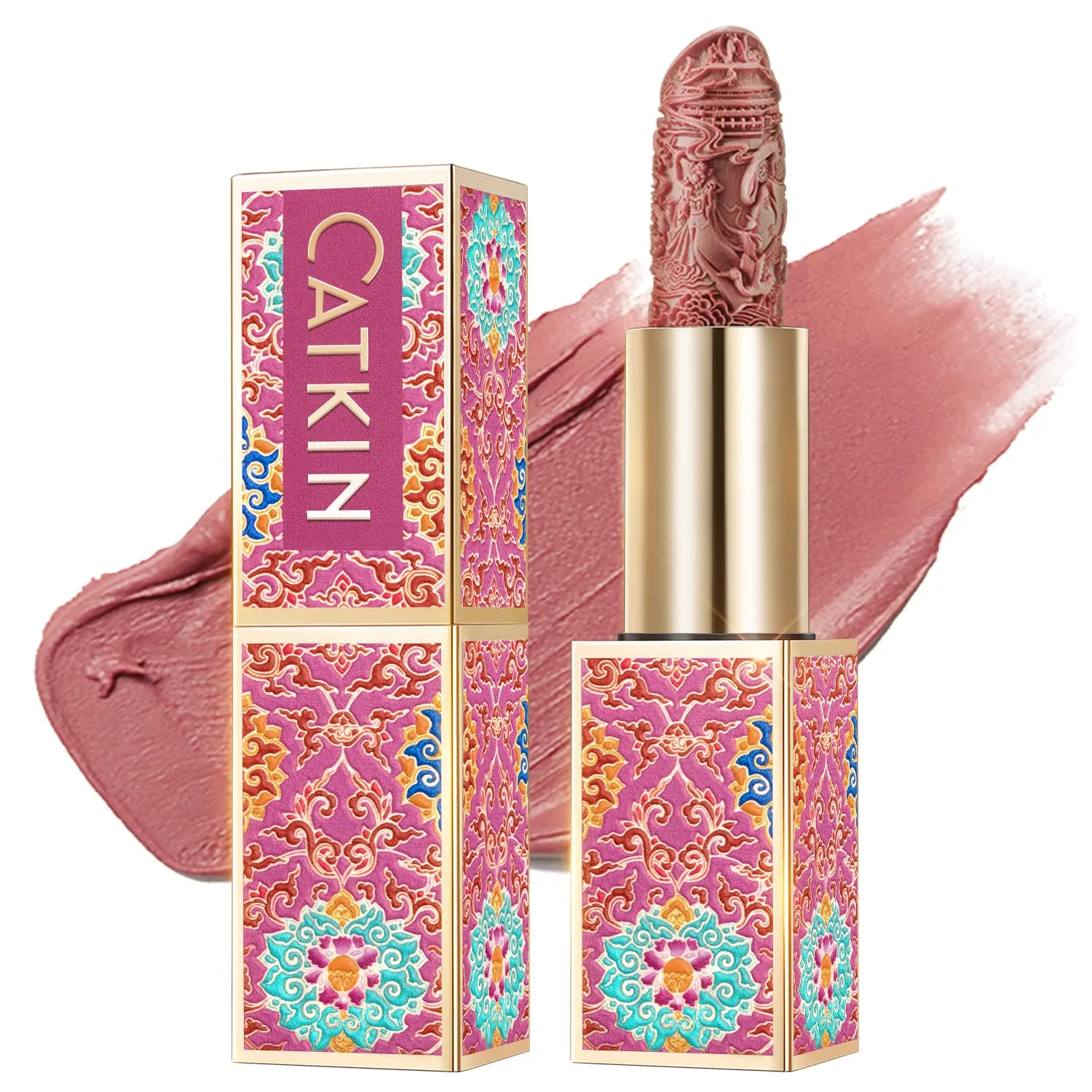 Catkin Semi-Matte Lipstick Hydrating High Impact Color Infused with Vitamin E and Avocado Oil Smooth Soft Texture Long Lasting Matte Finish 155
