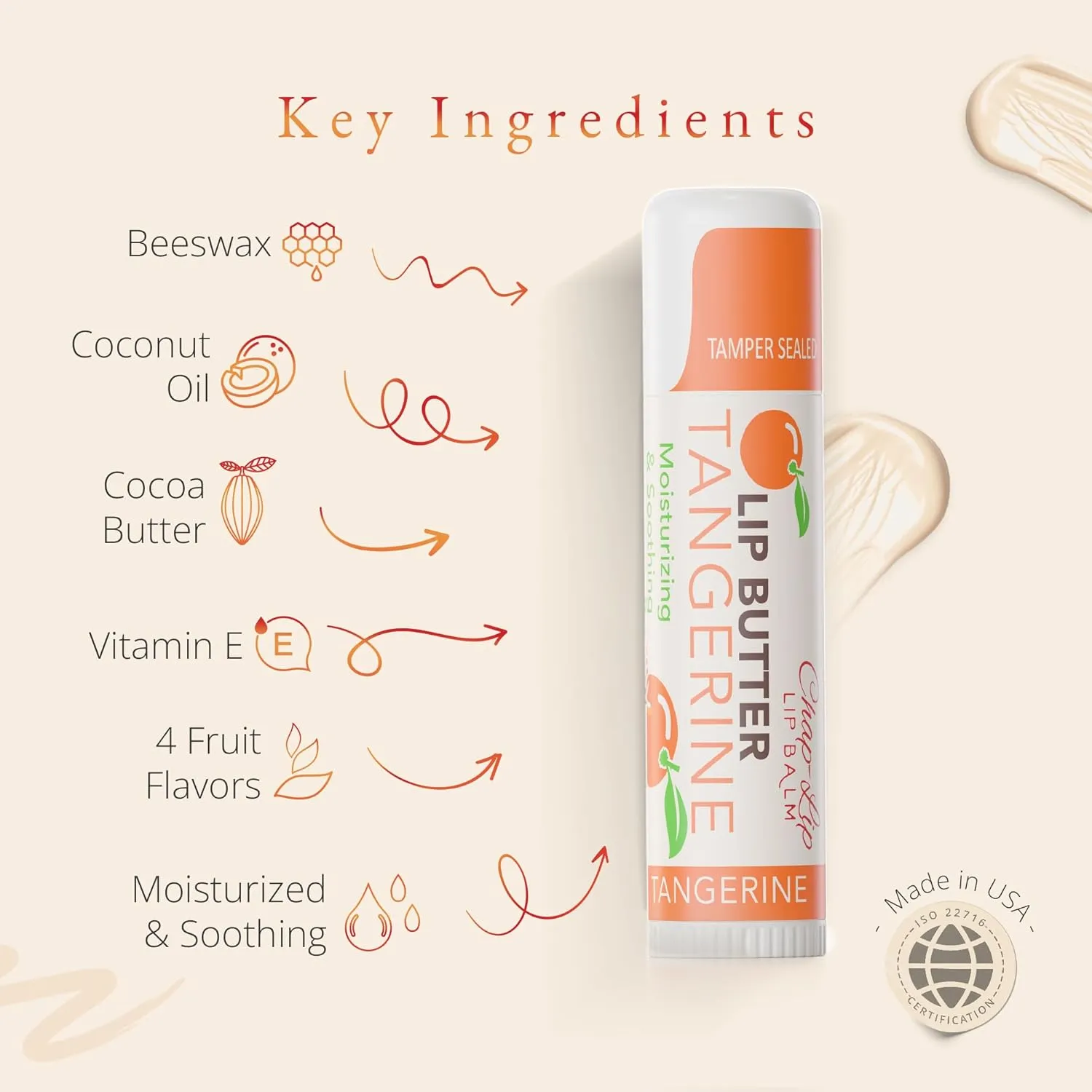CHAP-LIP Original Lip Balm Hydrating Bulk Chap Stick with Fruit Flavors, Coconut Oil, and Cocoa Butter - Christmas Gift Stocking Stuffers Lip Therapy Pack for Men and Women - Made in the USA, 24 Pack