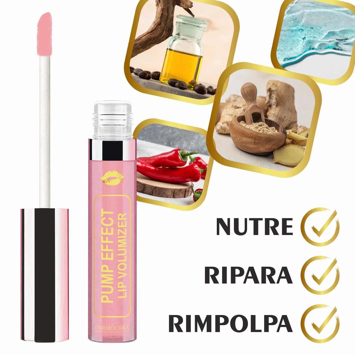 Chili Lip Plumper Glossy Balm 5X More Powerful Transparent Glossy Lip Plumping Lip Gloss