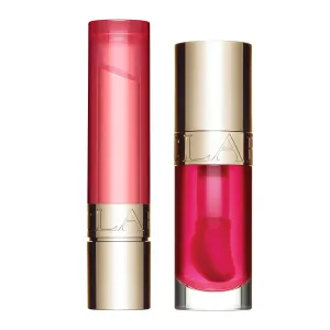 Clarins Lip Oil, 04 Pitaya and Lip Oil Balm, 02 Pitaya Bundle | Sheer, High Shine Finish Lip Oil | Sheer, Natural Finish Lip Oil Balm with Hydrating Peptides | Visibly Plumps