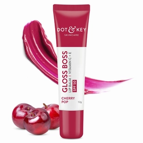 Clarity d&k Women's Cherry Lip Balm SPF 50 (12gm) | Moisturization |For Smooth lip | Shea Butter with Vitamin E|Tinted Lip Balm for Glossy, Buttery Soft Lips|with Vitamin C for Dark Lips