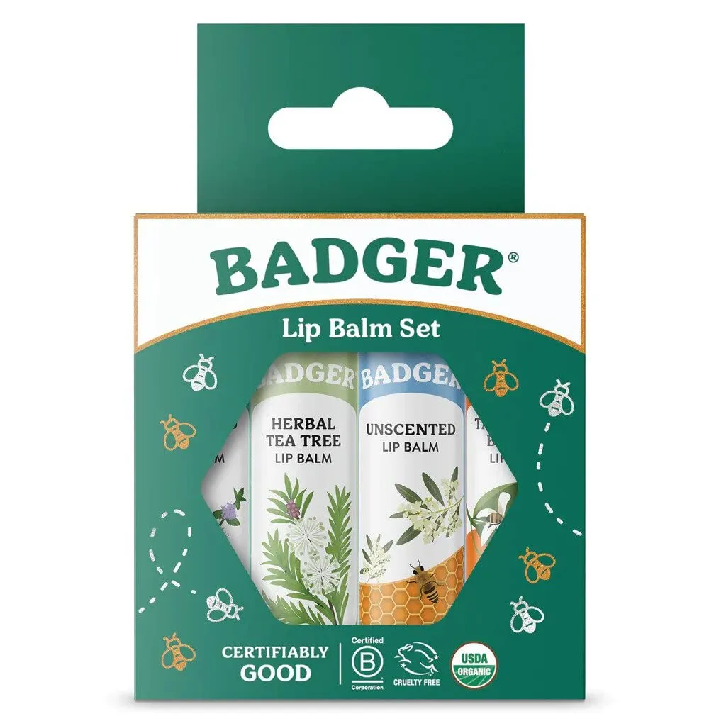 Classic Lip Balm - Tangerine Breeze, Lavender & Orange, Vanilla Madagascar, Pink Grapefruit 4Pk