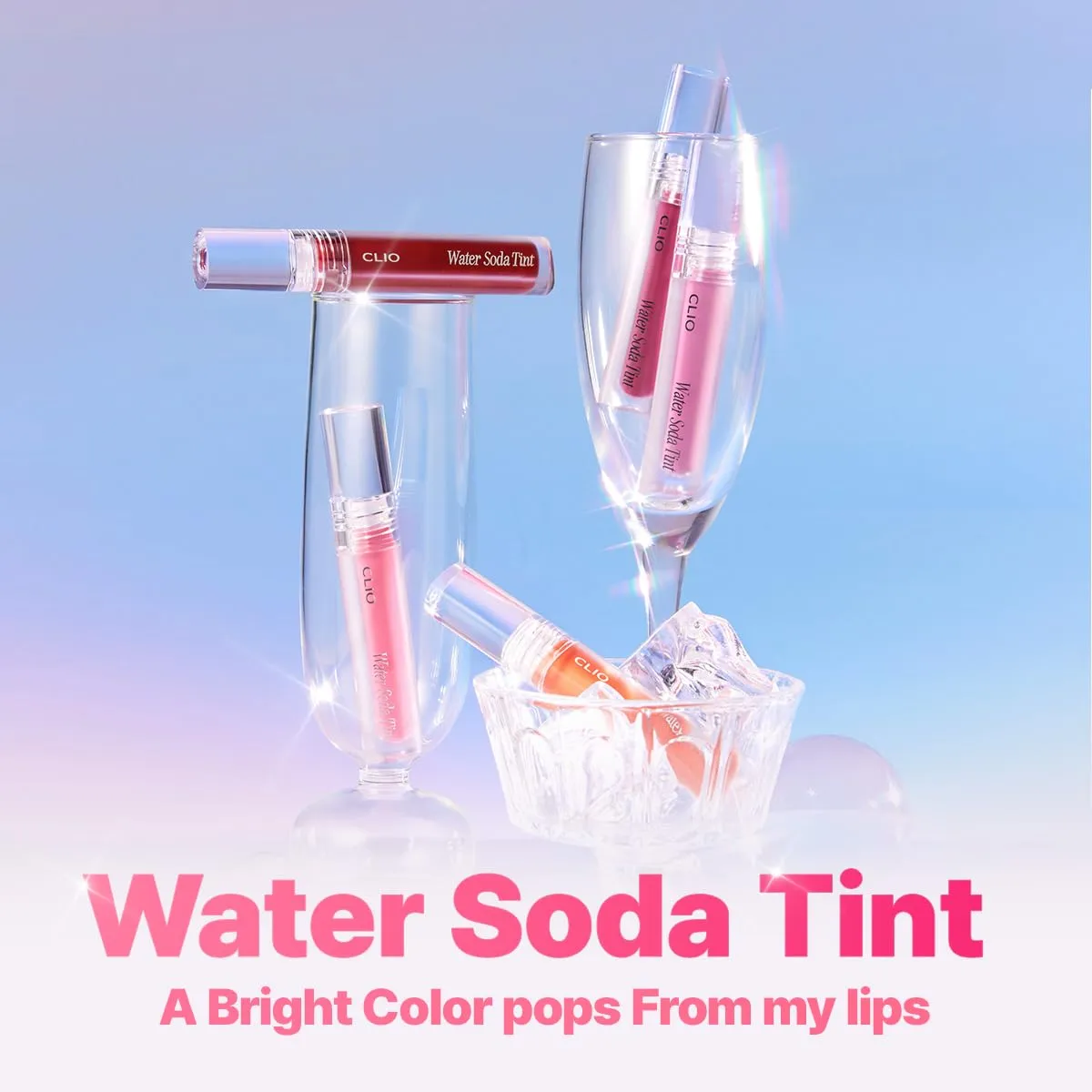 CLIO Water Soda Tint 5 Colors, Korean Lip Stain, High Moisturizing, Strong Hydrating Water Lip Oil, Gloss, Non Sticky Lip Stain, K-Beauty Lips (05 ICY MAUVE, One Size)
